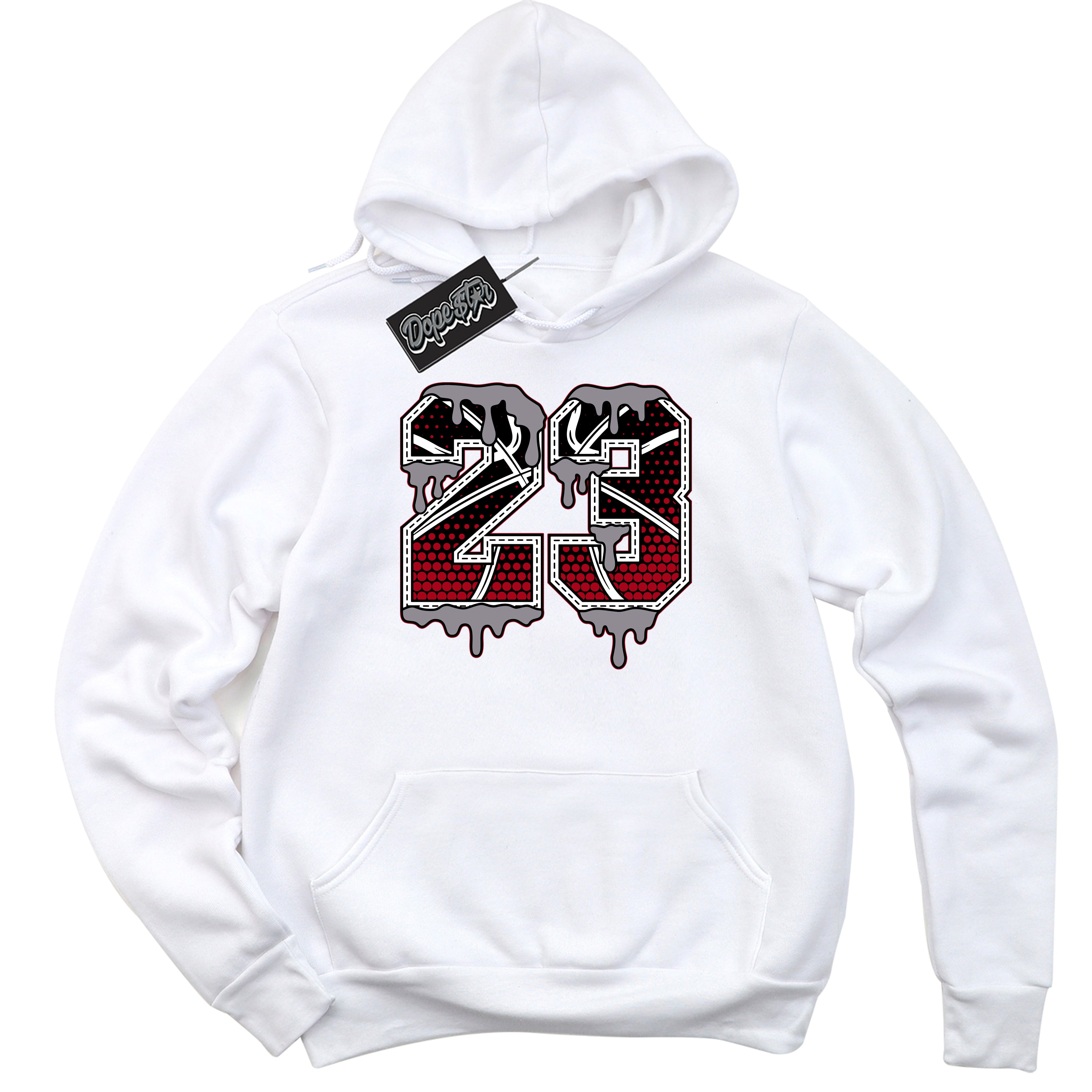 Cool White Hoodie with “ 23 Ball ” design that Perfectly Matches Bred Reimagined 4s Jordans.