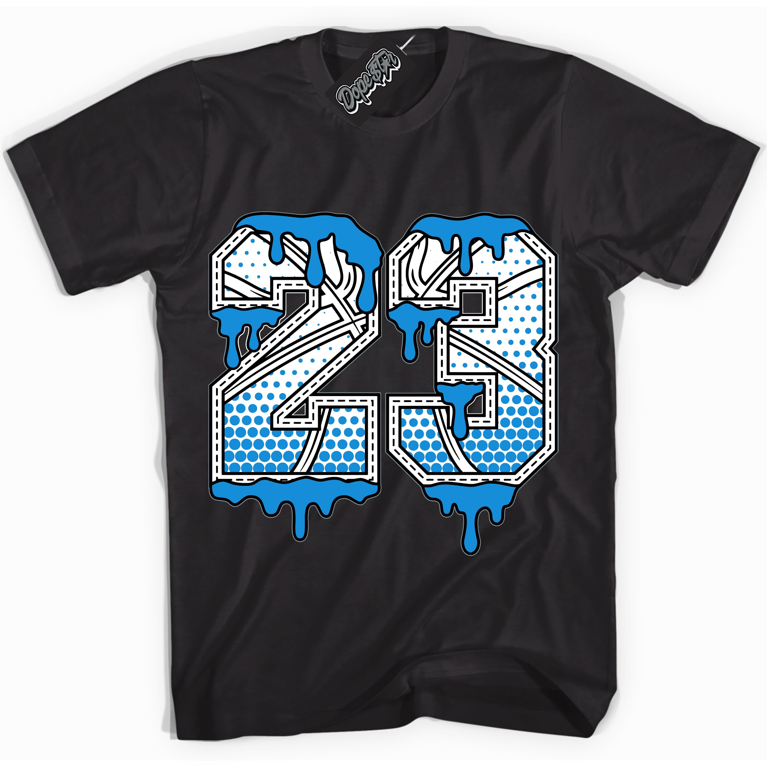 Cool Black graphic tee with “ 23 Ball ” design, that perfectly matches Powder Blue 9s sneakers