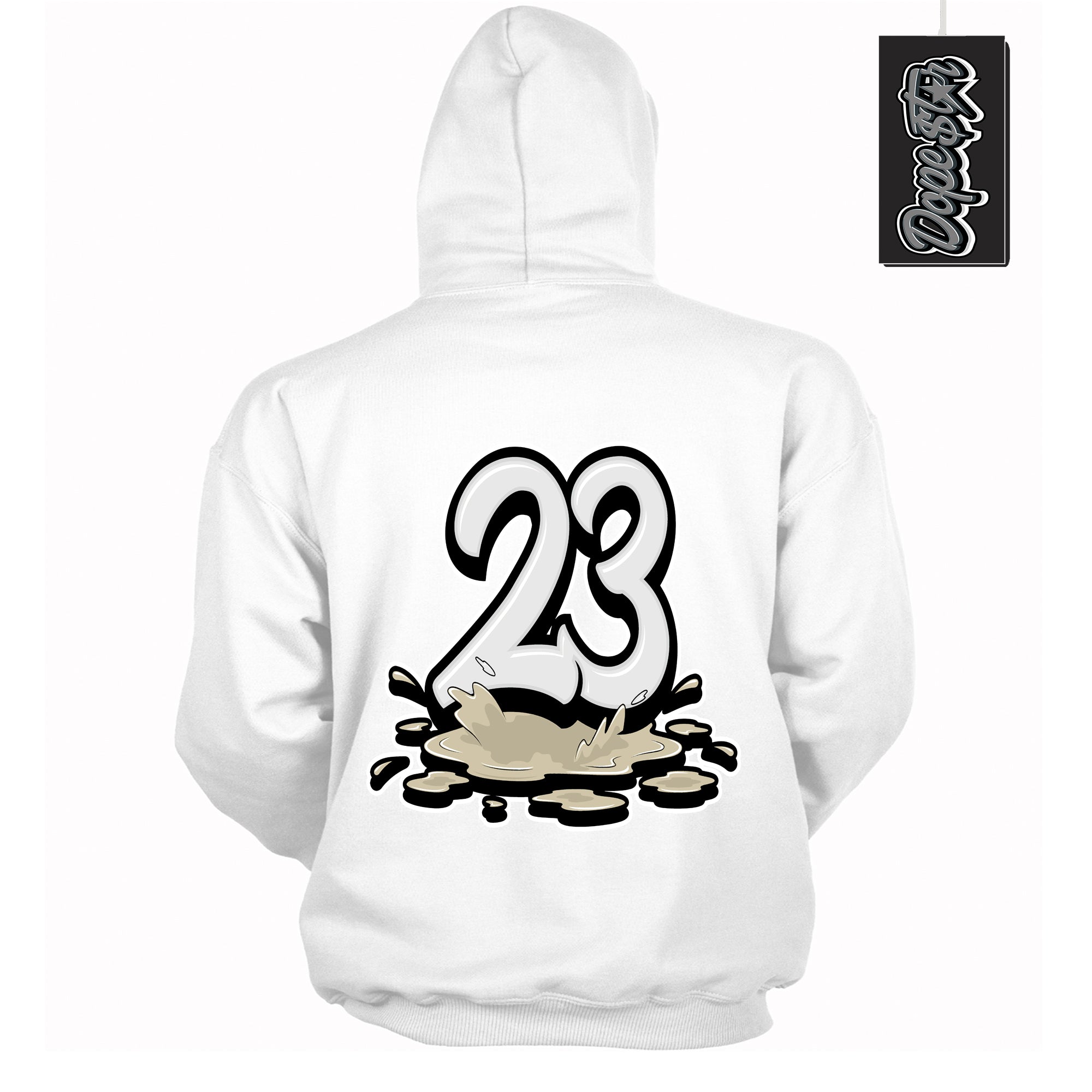 Cool White Hoodie with “ 23 Melting ” design that Perfectly Matches Gratitude 11s Sneakers.