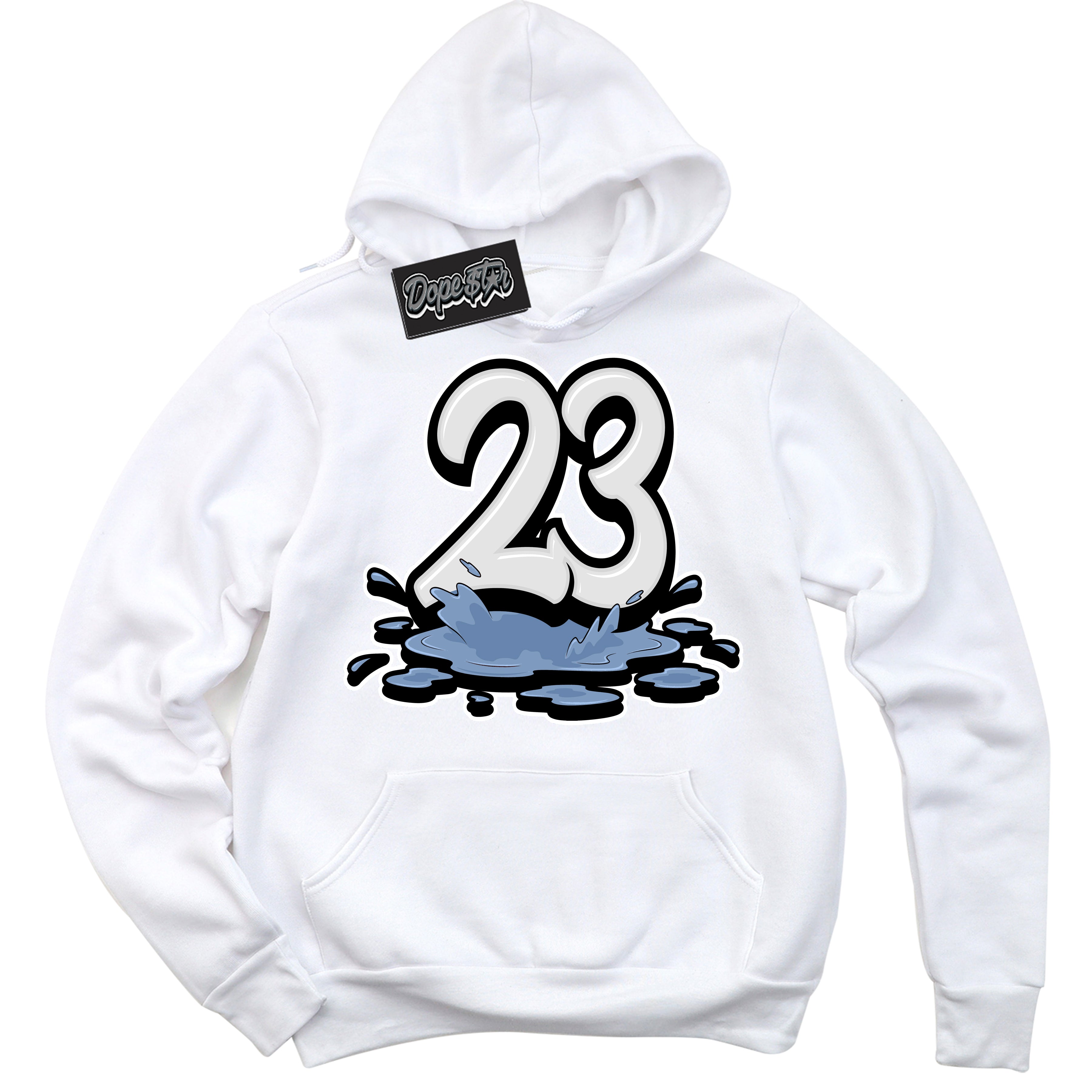 Cool White Hoodie with “ 23 Melting ” design that Perfectly Matches Reverse Oreo 6s Sneakers.