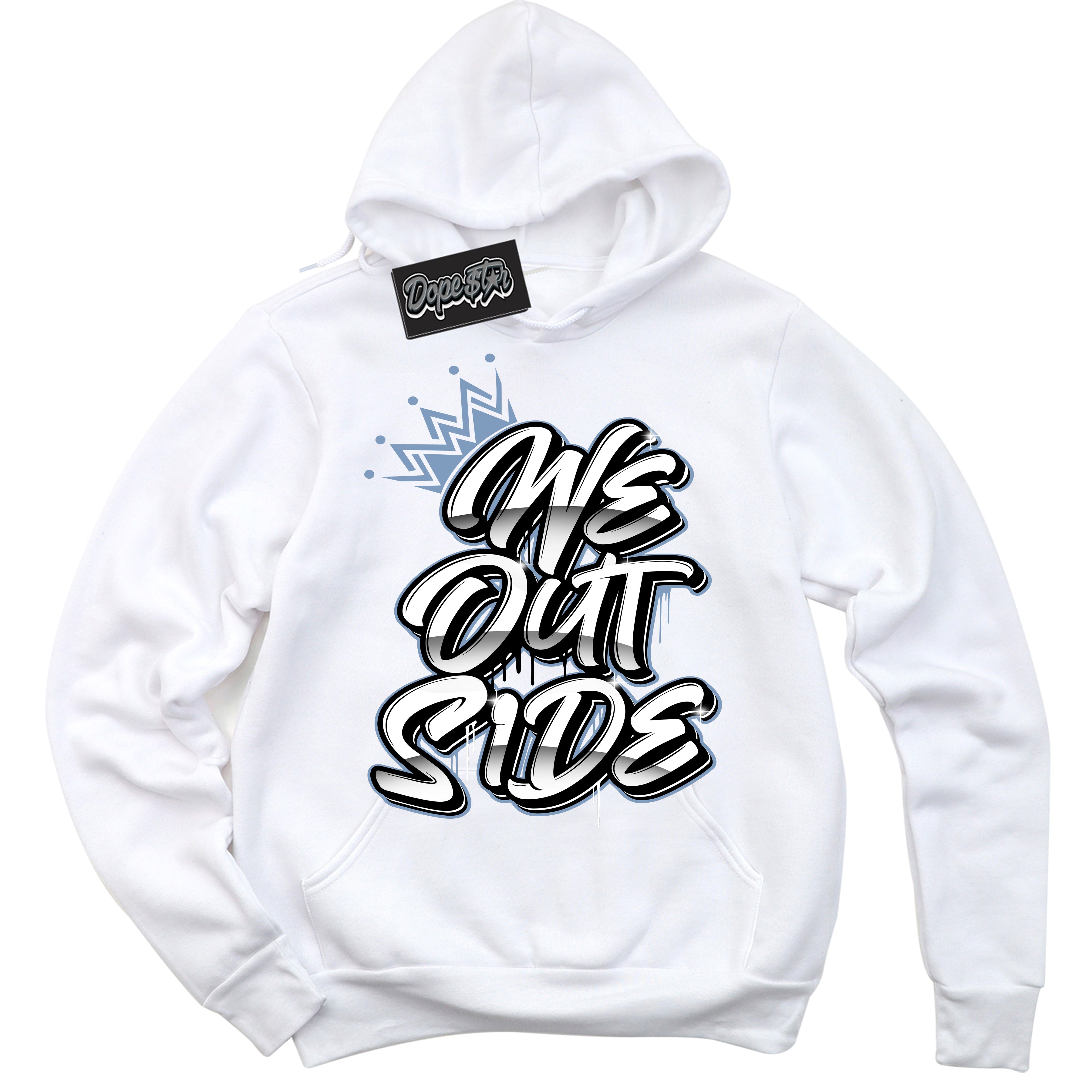 Cool White Hoodie with “ We Outside ” design that Perfectly Matches Reverse Oreo 6s Sneakers.