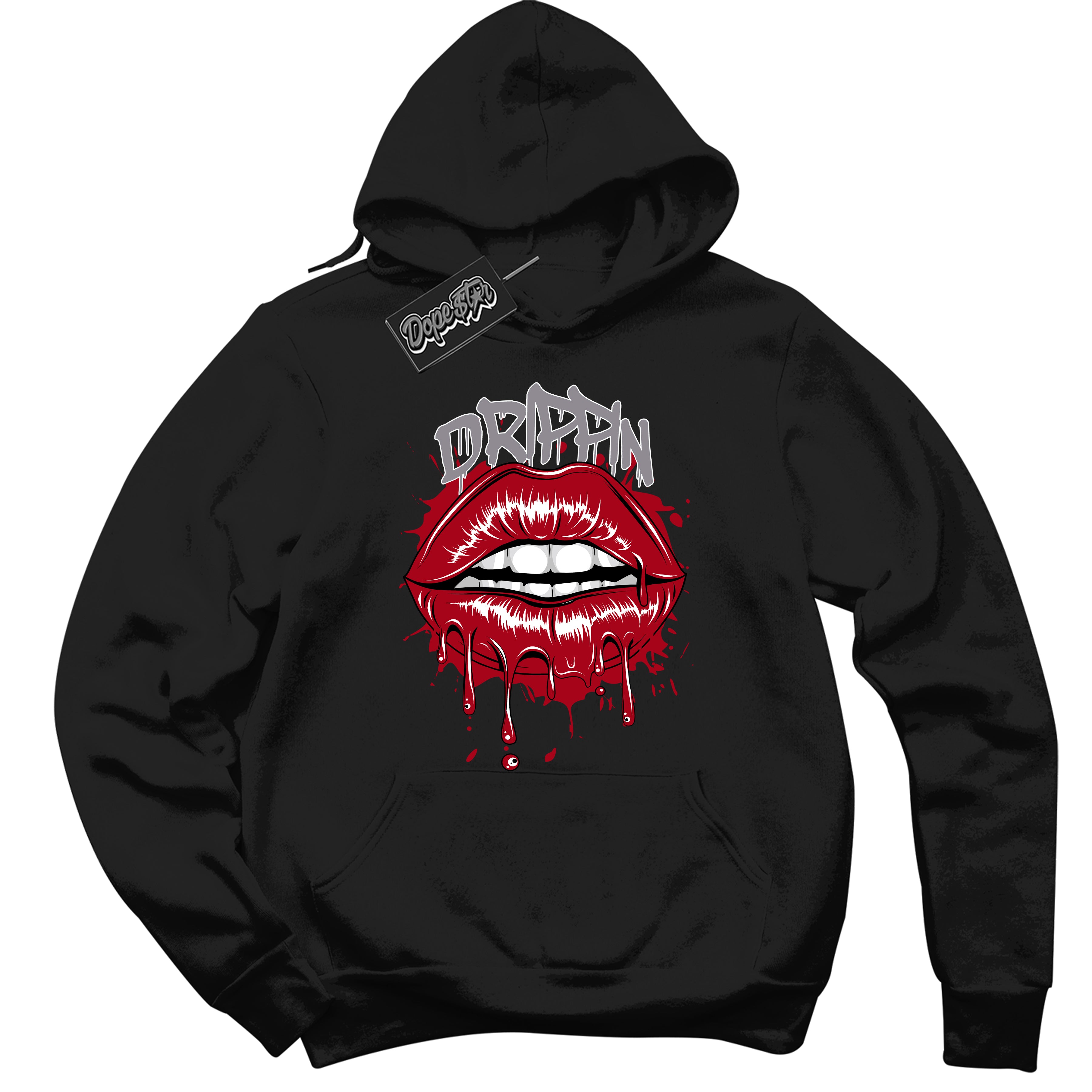Cool Black Hoodie with “ Drippin ” design that Perfectly Matches Bred Reimagined 4s Jordans.