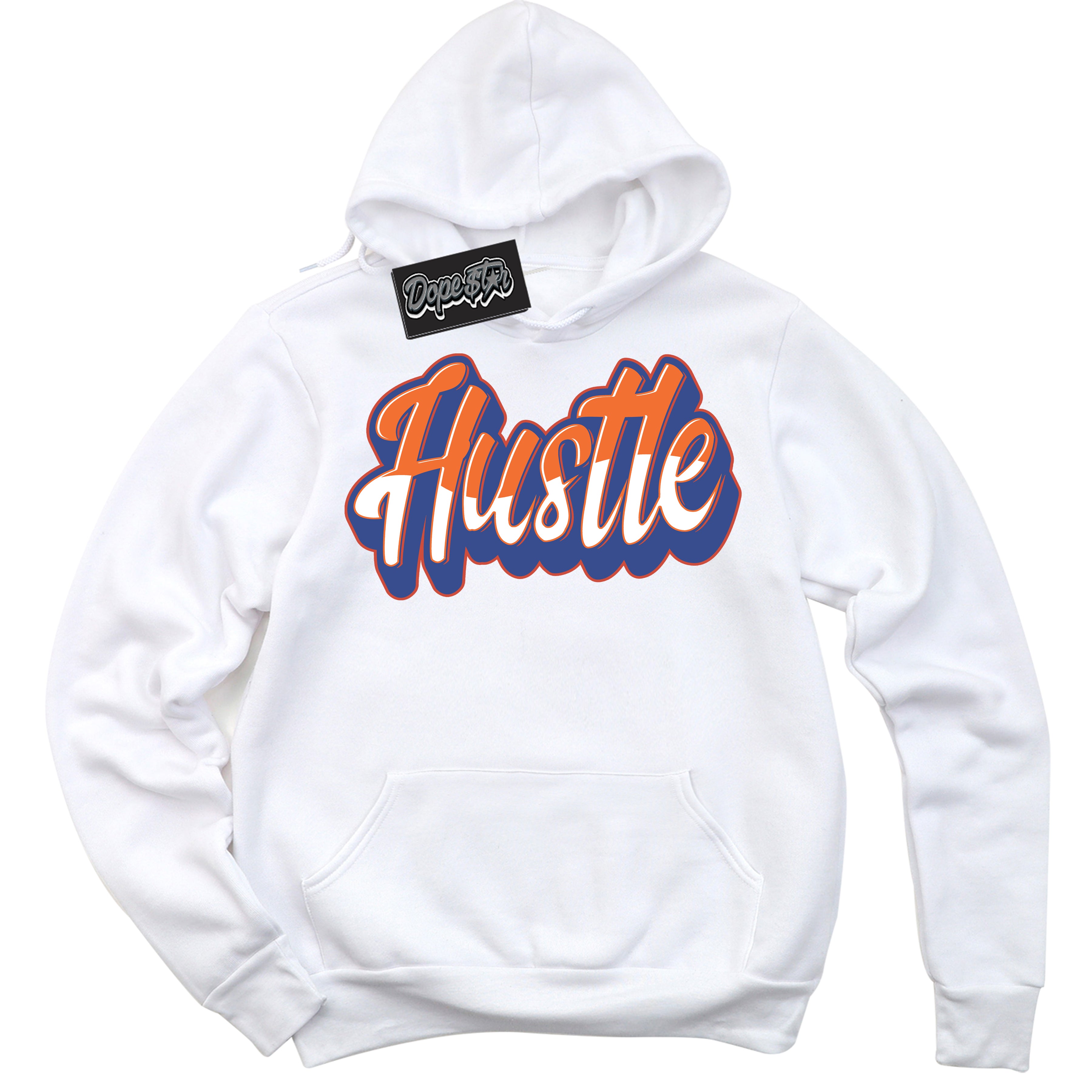 Cool White Hoodie with “ Hustle ” design that Perfectly Matches Low Knicks.