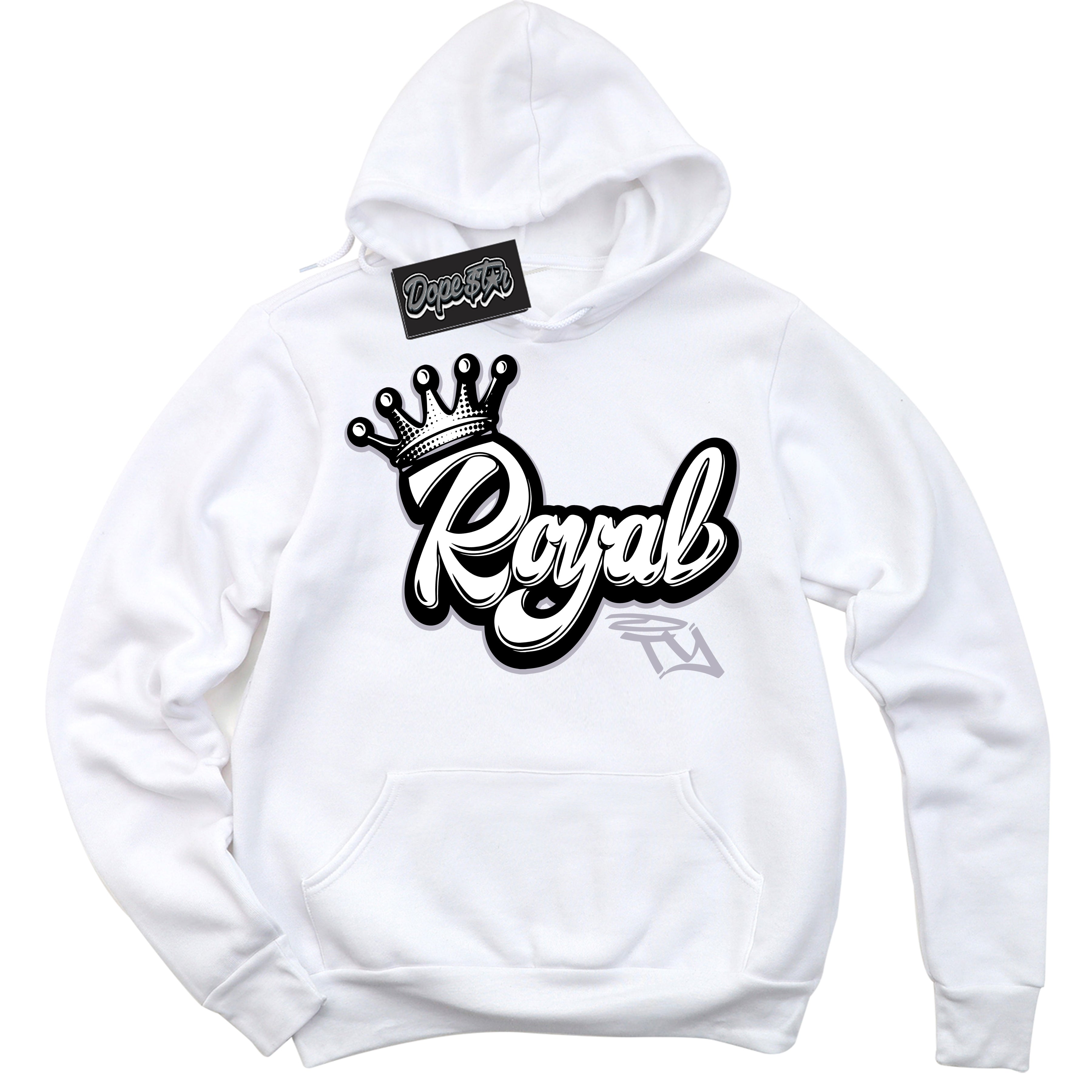 Cool White Hoodie with “ Royalty ” design that Perfectly Matches OG Barons 1s Jordans.