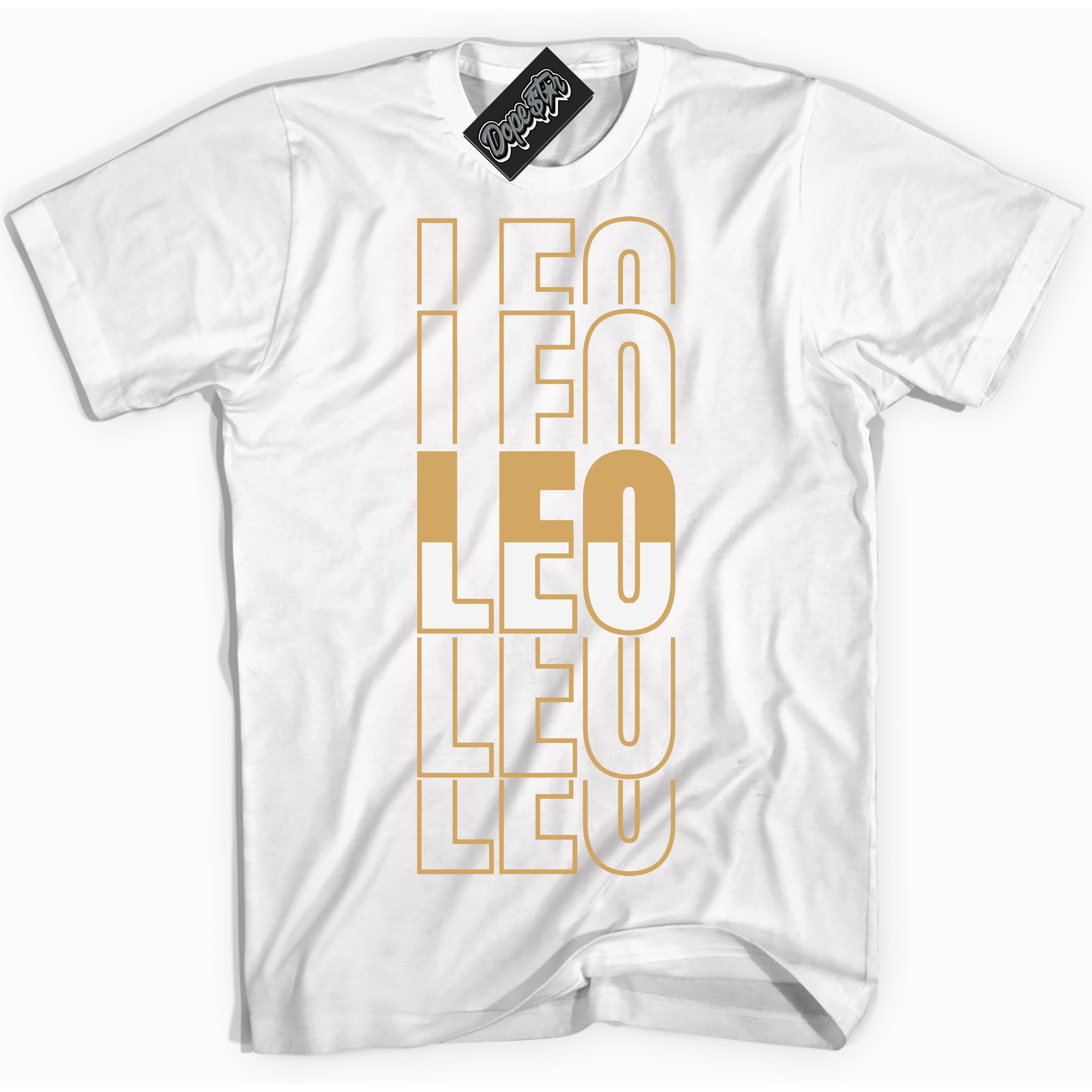 Cool White Shirt with “ Leo ” design that perfectly matches Craft Paris 6s Jordans.