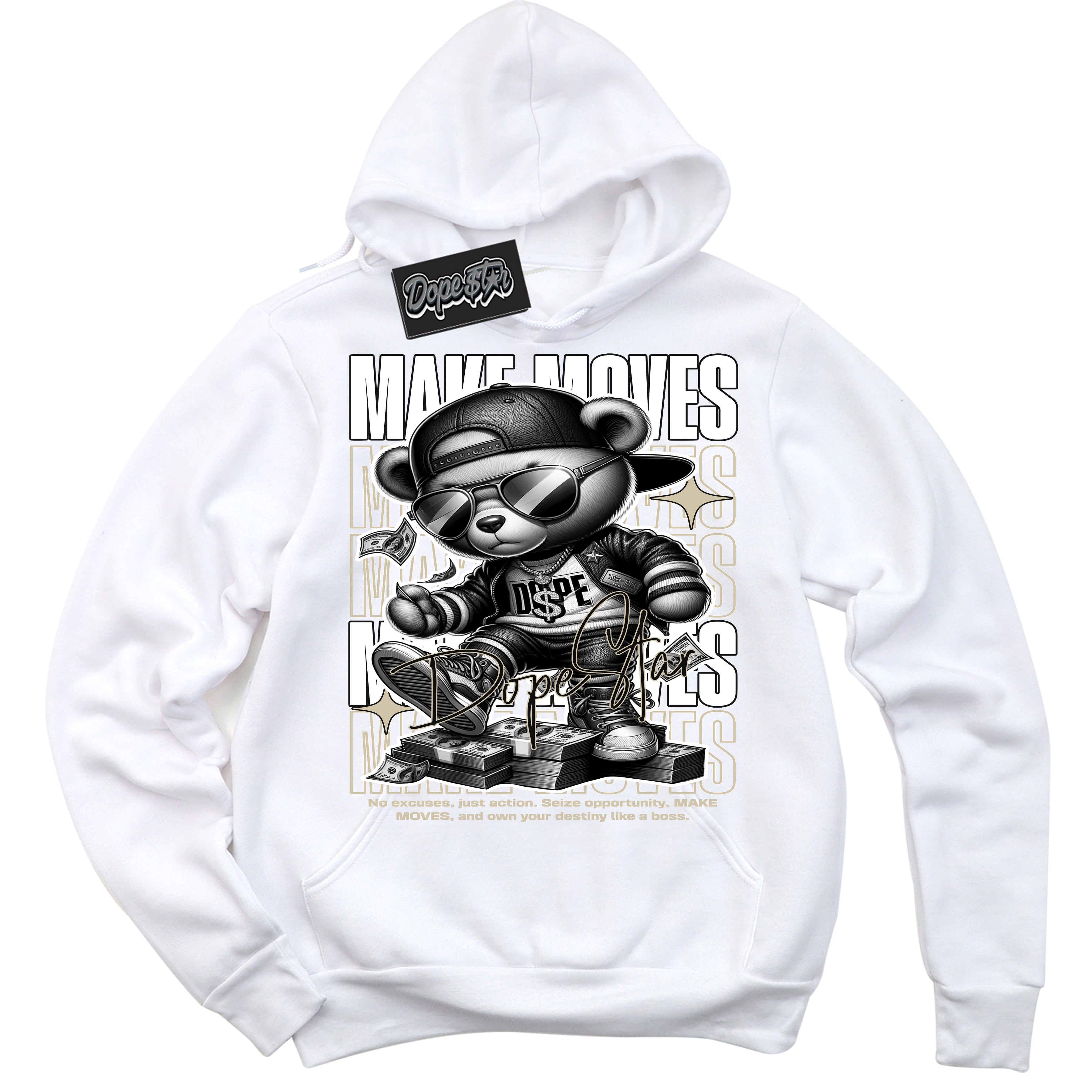 Cool White Hoodie with “ Makin Moves ” design that Perfectly Matches Gratitude 11s Sneakers.