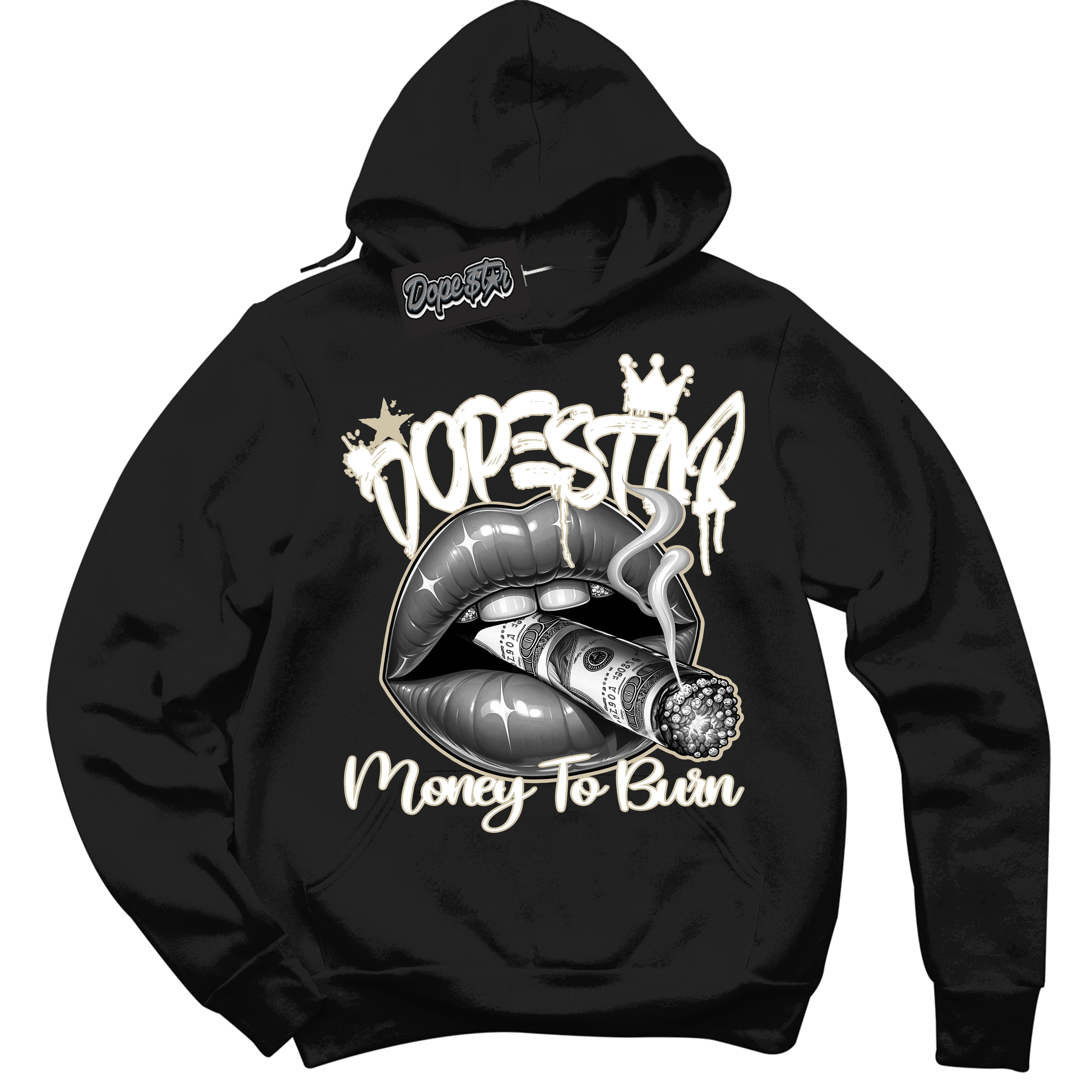Cool Black Hoodie with “ Money To Burn ” design that Perfectly Matches Gratitude 11s Sneakers.