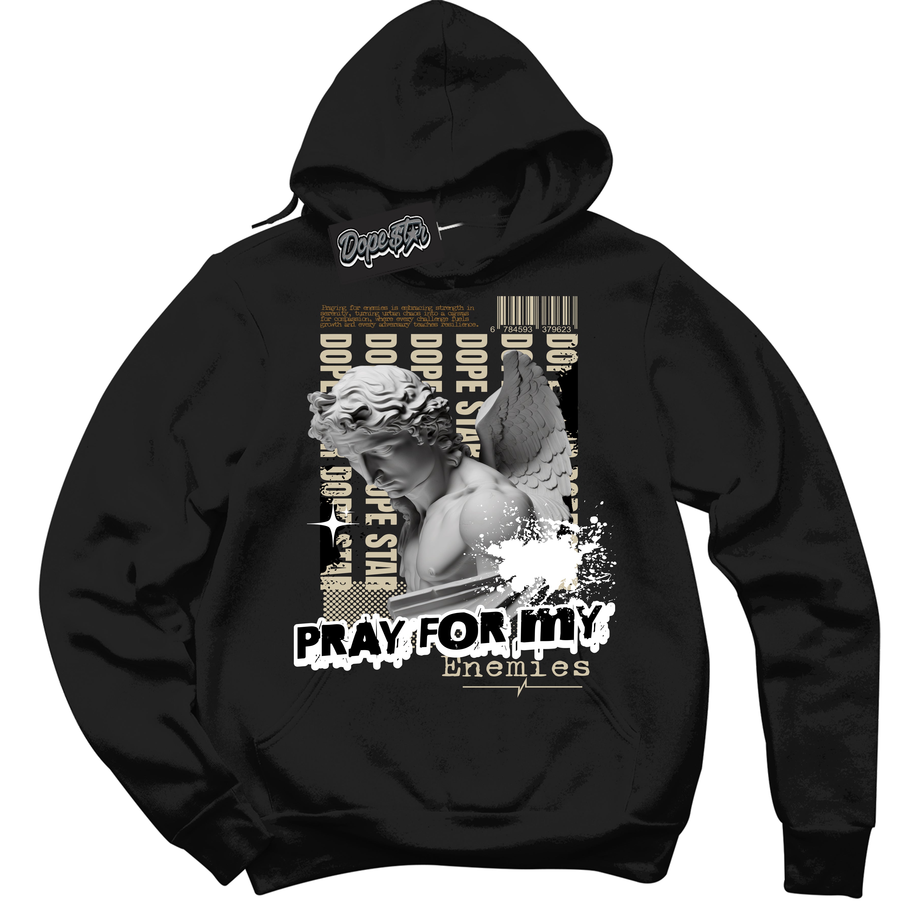 Cool Black Hoodie with “ Pray Enemies ” design that Perfectly Matches Gratitude 11s Sneakers.