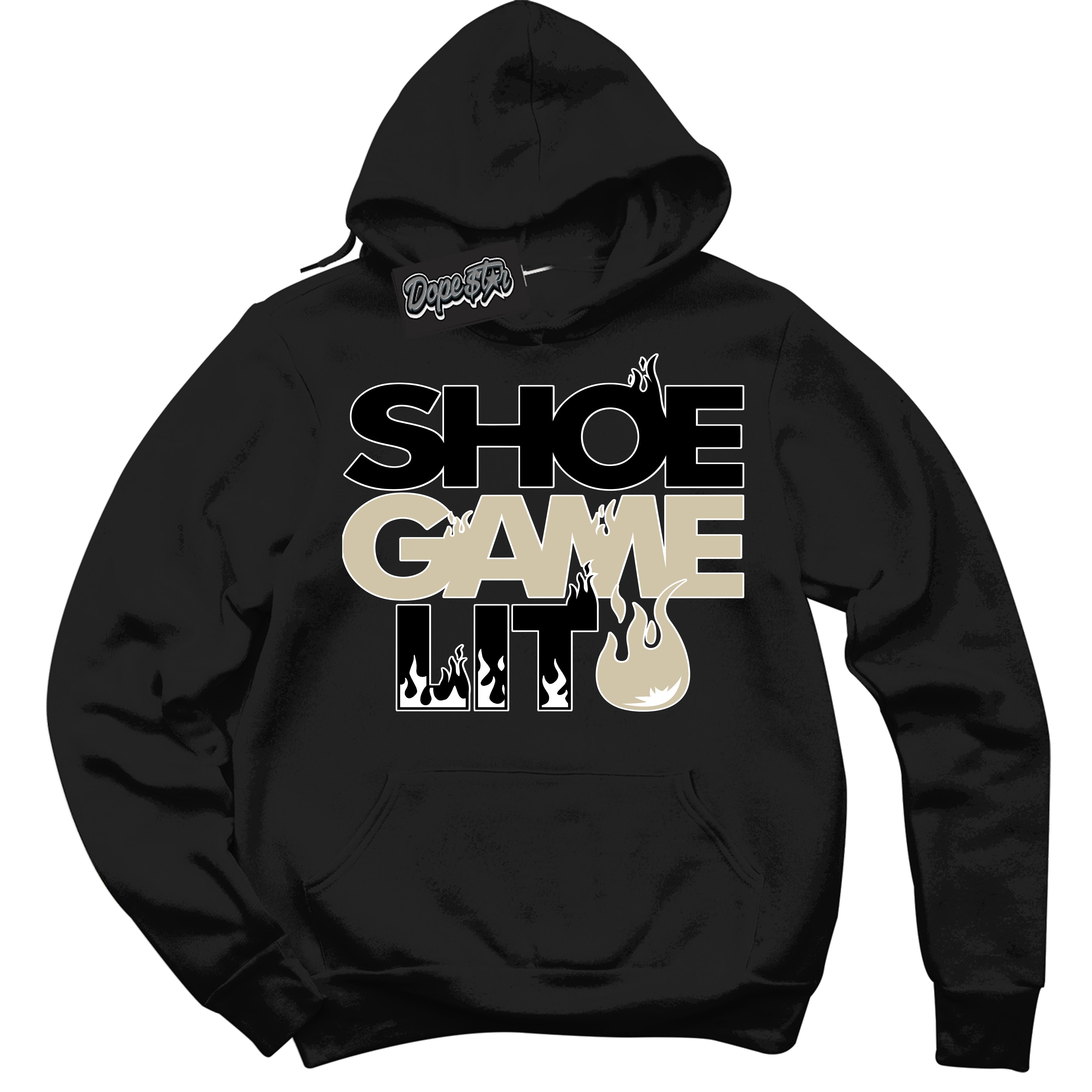 Cool Black Hoodie with “ Shoe Game Lit '' design that Perfectly Matches Gratitude 11s Sneakers.