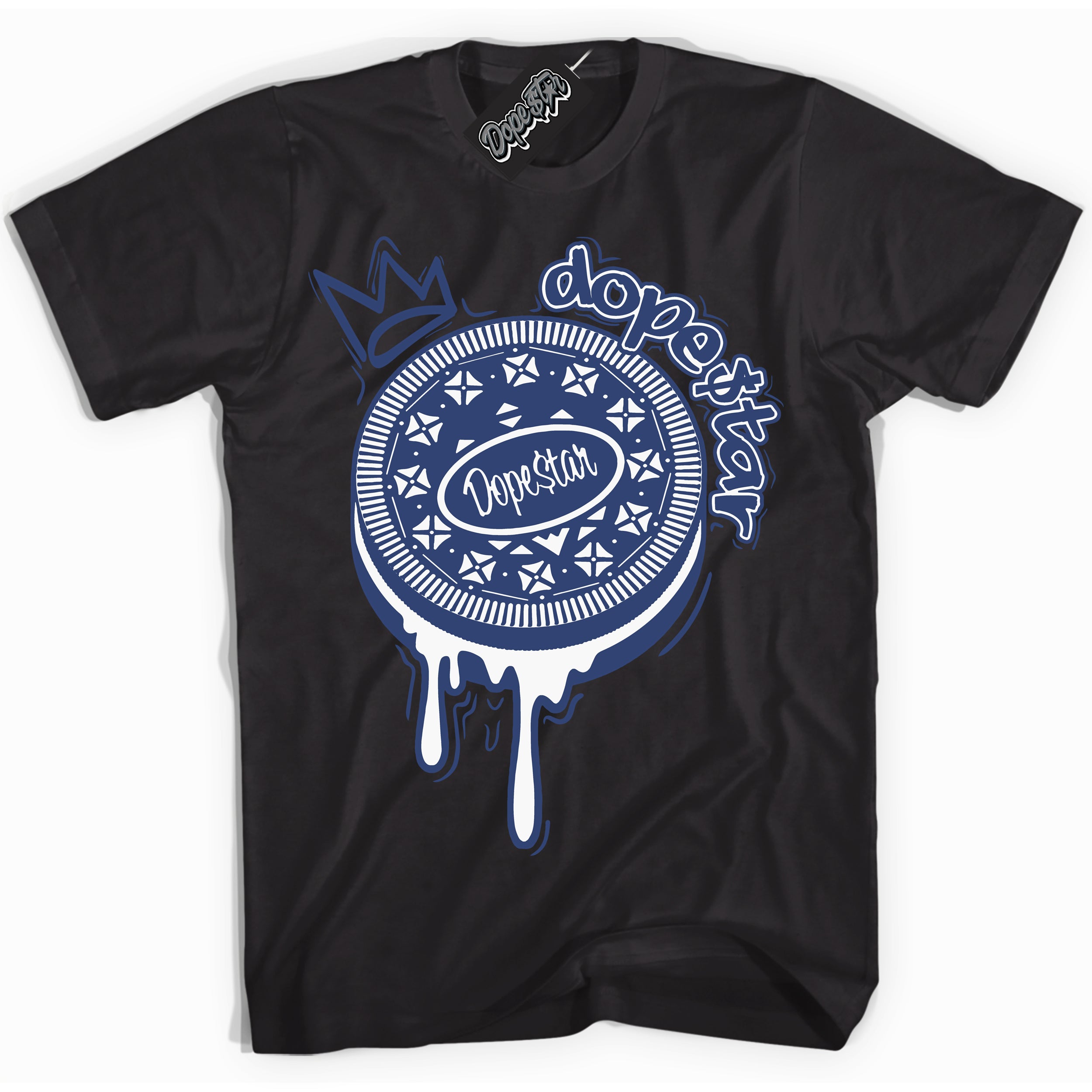 Cool Black Shirt with “ Oreo DS ” design that perfectly matches Diffused Blue 11s Jordans.