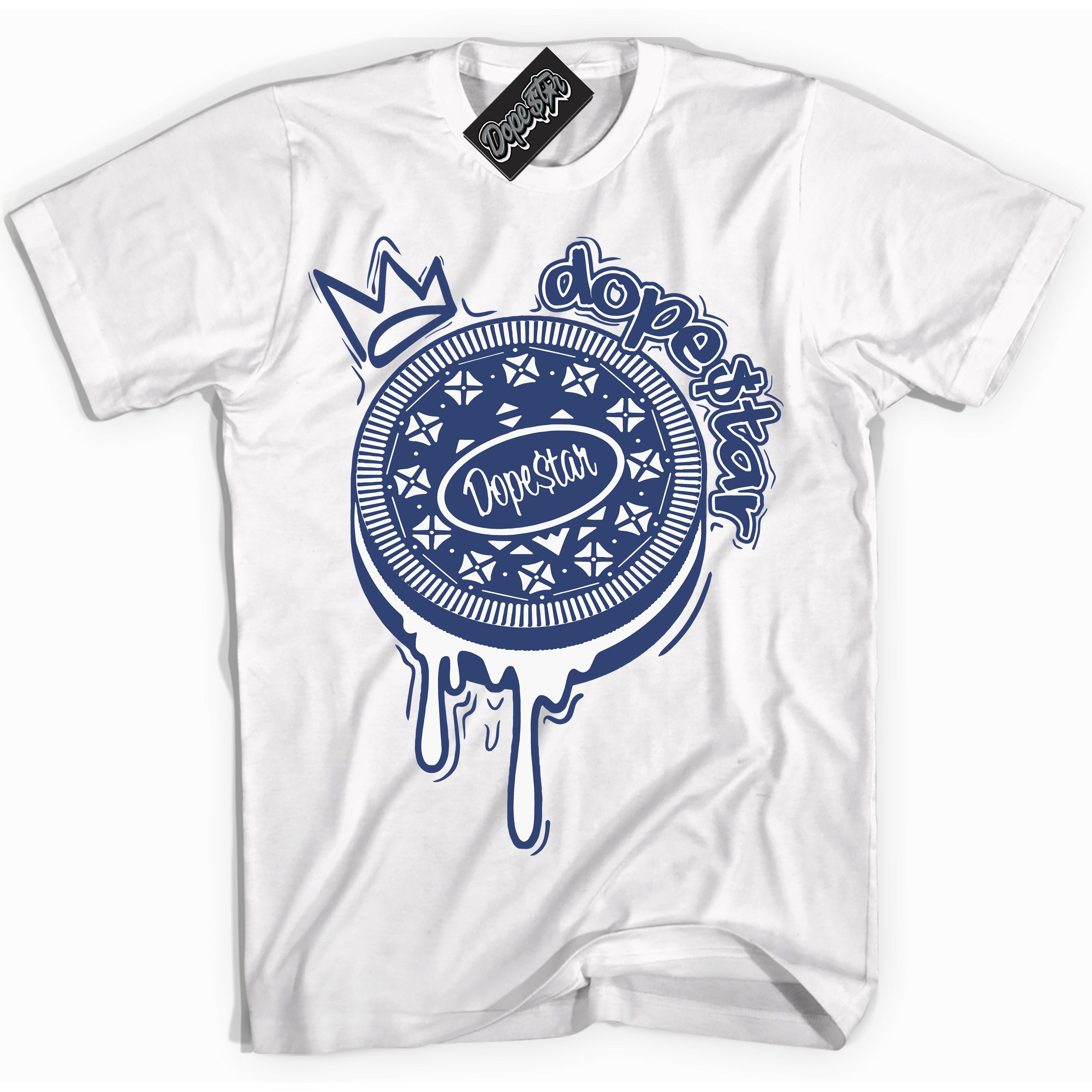 Cool White Shirt with “ Oreo DS ” design that perfectly matches Diffused Blue 11s Jordans.