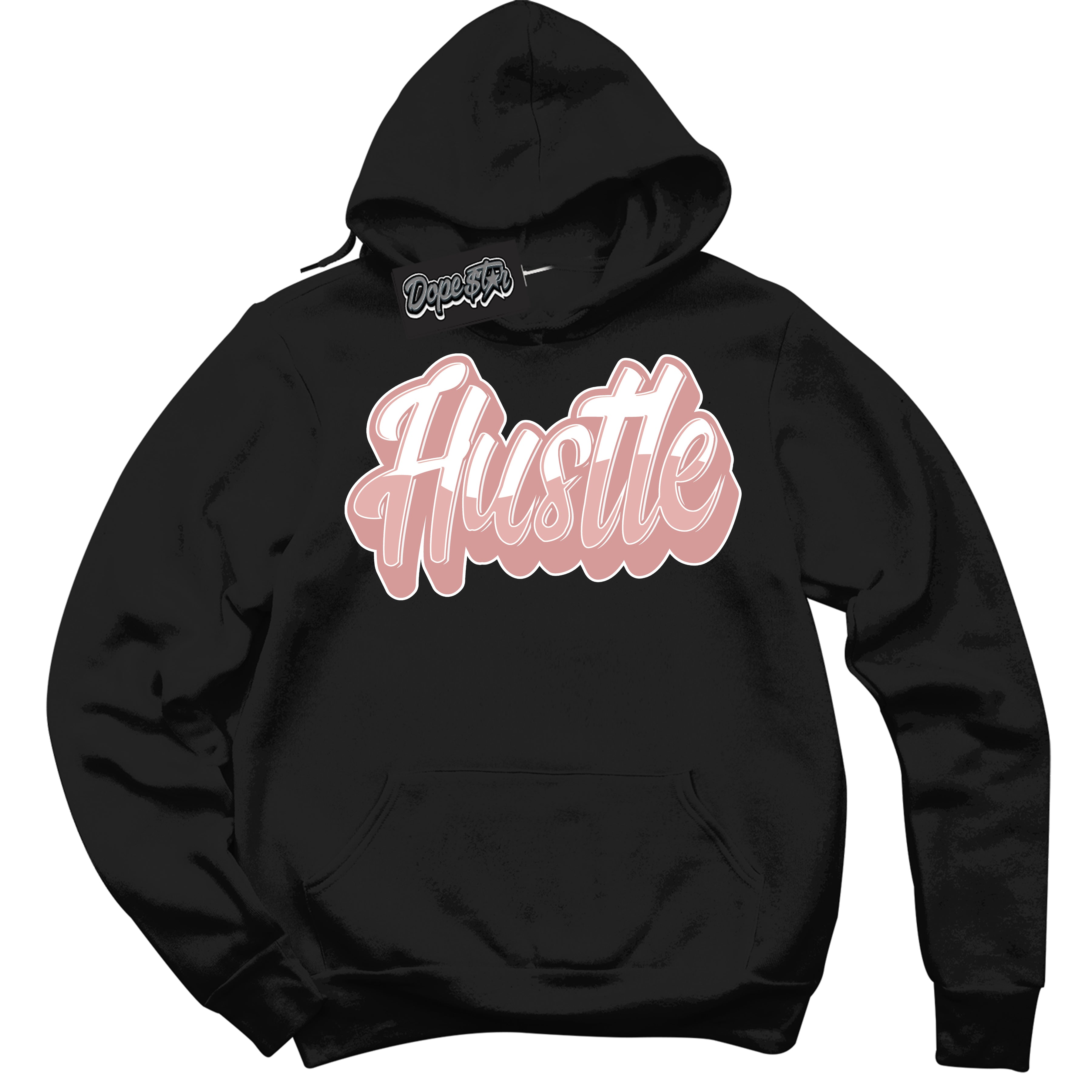 Cool Black Hoodie with “ Hustle ” design that Perfectly Matches Legend Pink 11s Jordans.