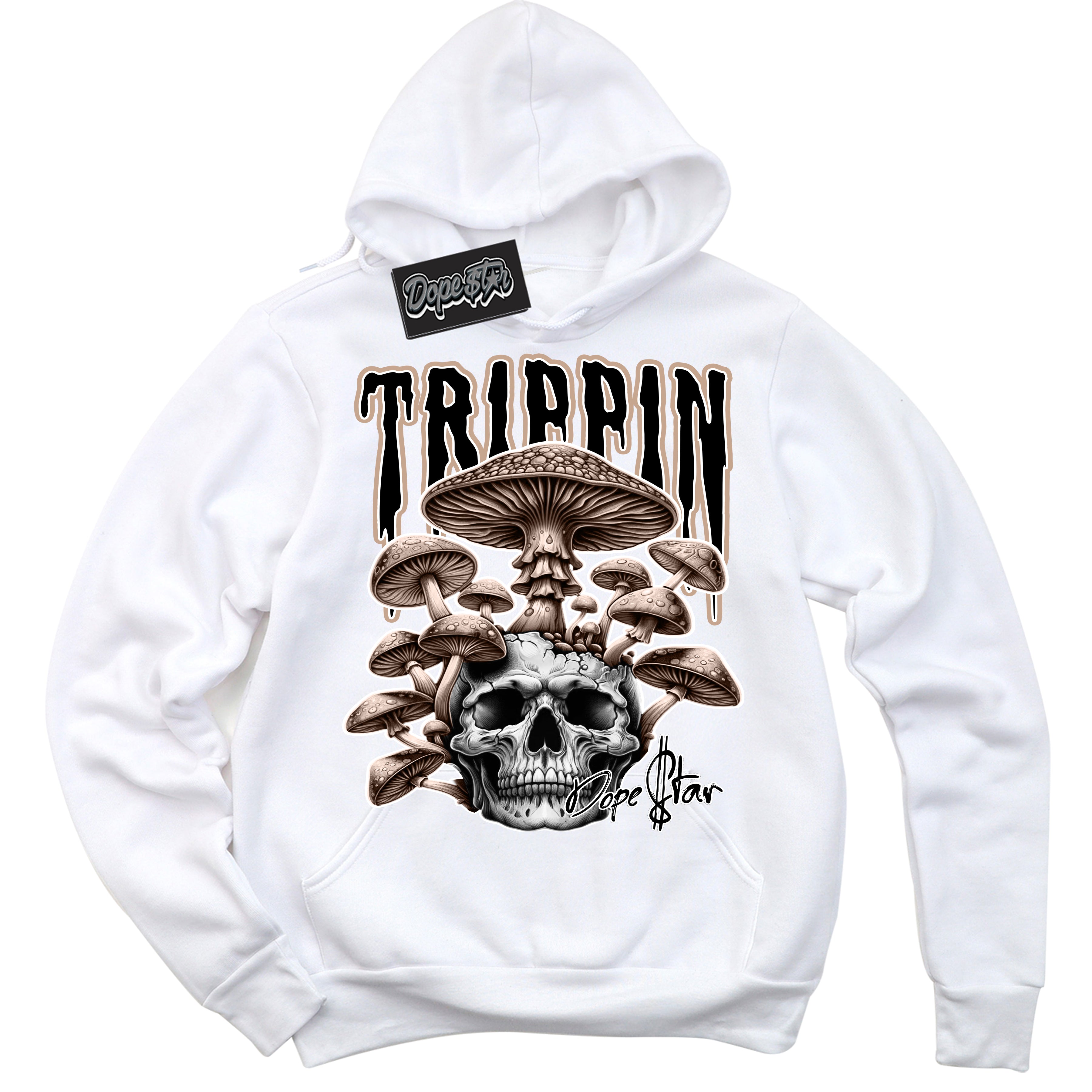 Cool White Hoodie with “ Trippin” design that Perfectly Matches Neapolitan 11s Sneakers.