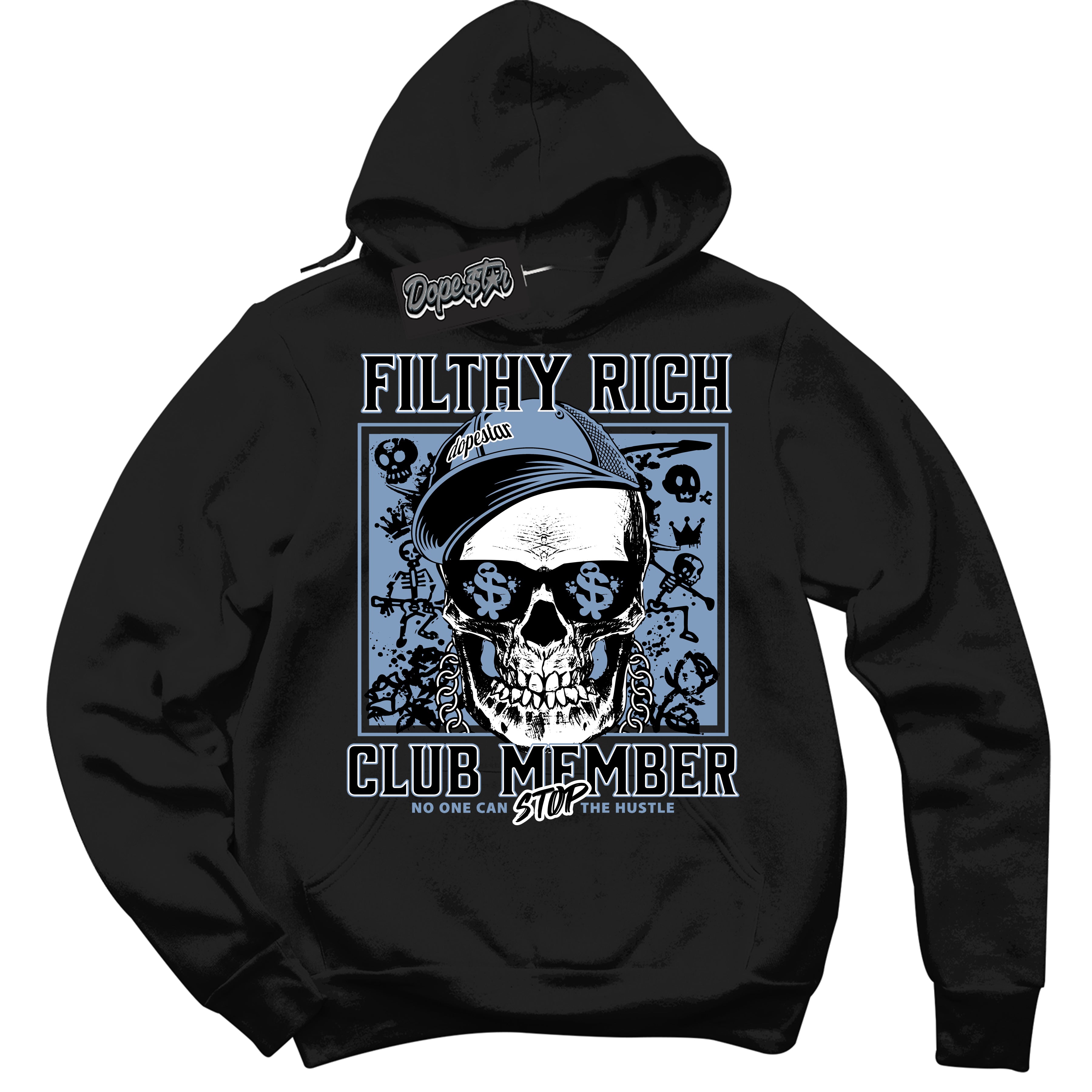 Cool Black Hoodie with “ Filthy Rich ” design that Perfectly Matches Space Jam 11s Sneakers.