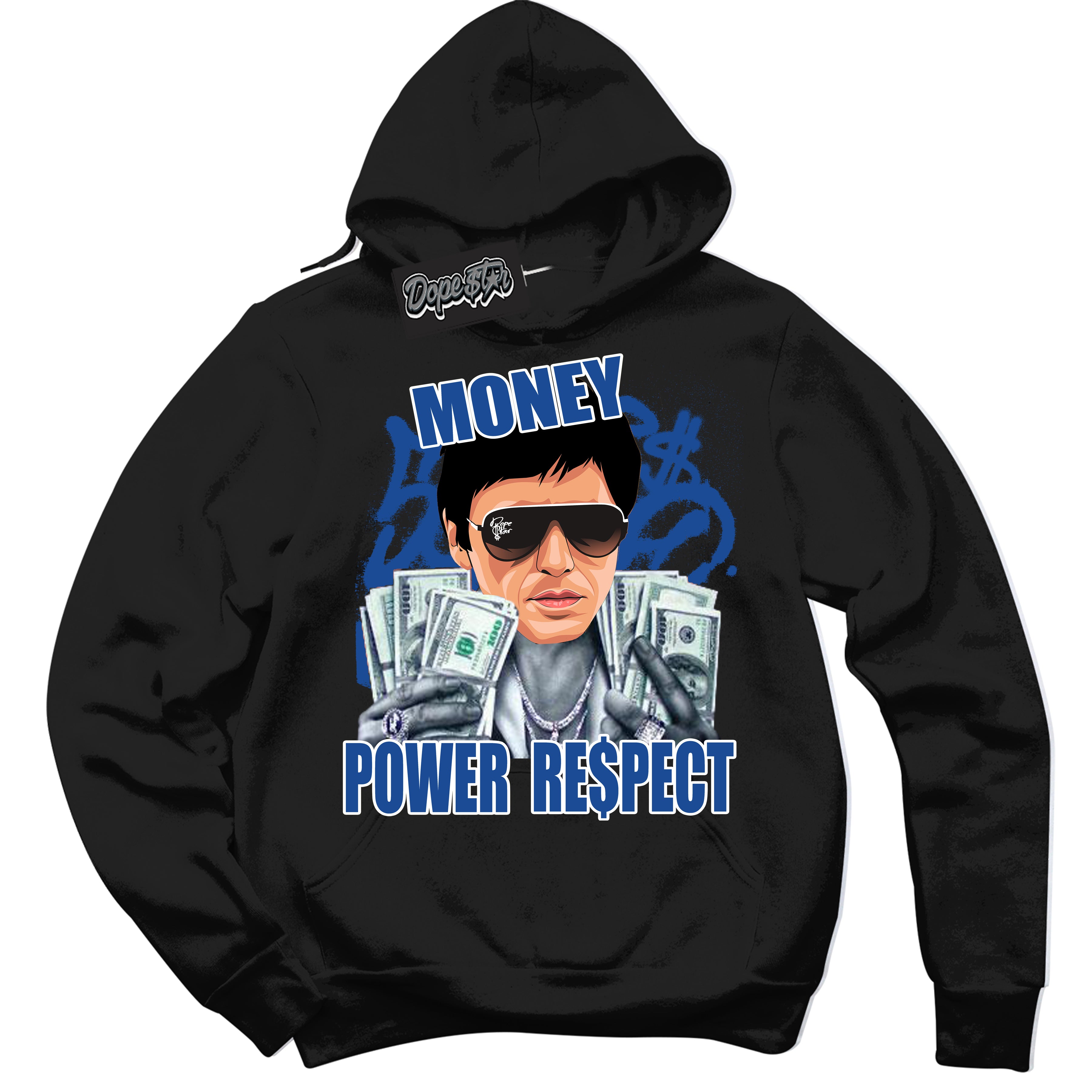 AJ12 Retro Blueberry ‘Tony Montana’ – Black Streetwear Hoodie | Sneaker Matching sweatshirt for AJ12 Retro Blueberry | Men's and Women's Streetwear Graphic Hoodie by Sneaker Shirts Outlet.
