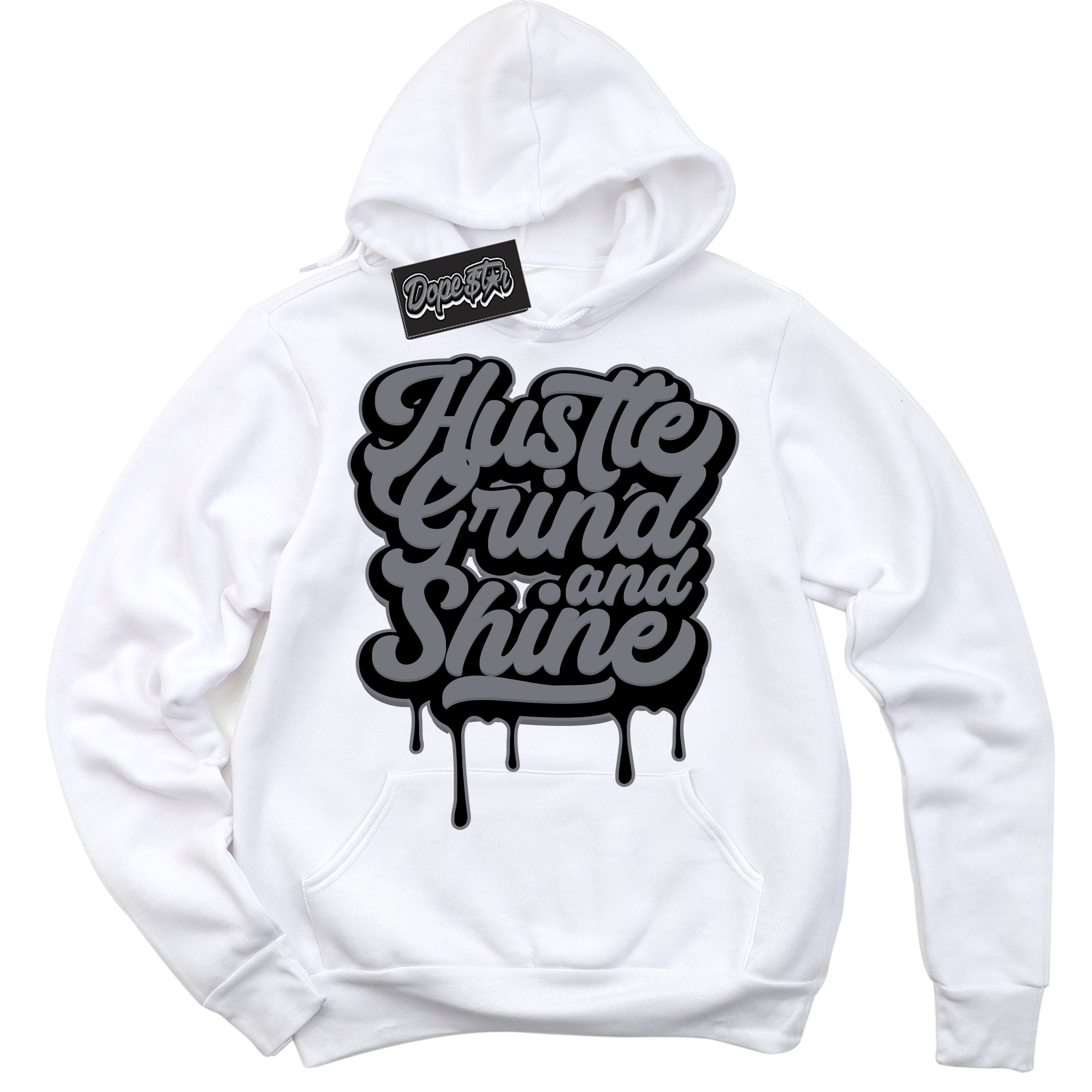 AJ12 Retro Barons ‘Hustle Grind And Shine – White Streetwear Hoodie | Sneaker Matching sweatshirt for AJ12 Retro Barons | Graphic Hoodie for Men & Women Streetwear by Sneaker Shirts Outlet.