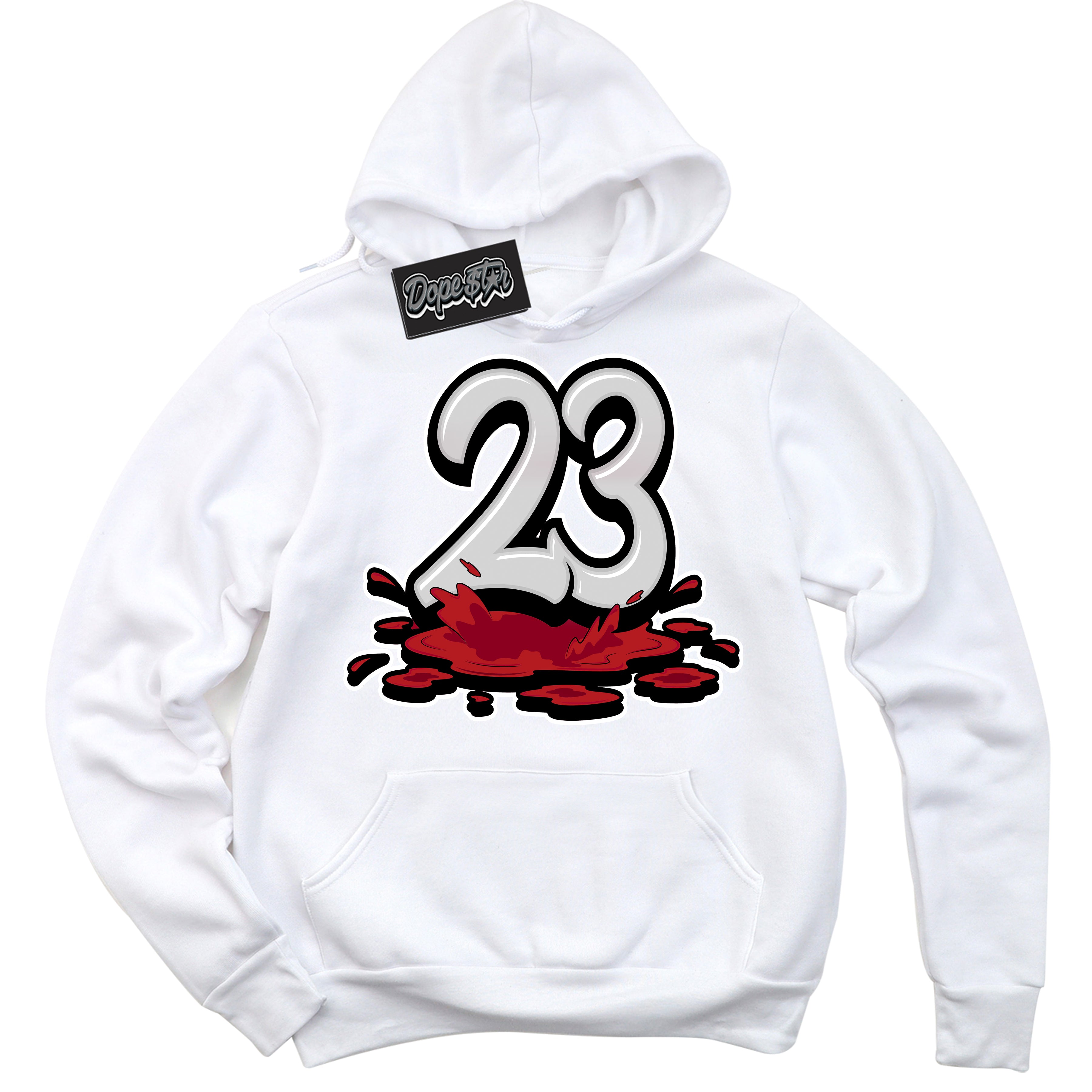 Cool White Hoodie with “ 23 Melting ” design that Perfectly Matches Taxi Flip 12s Sneakers.