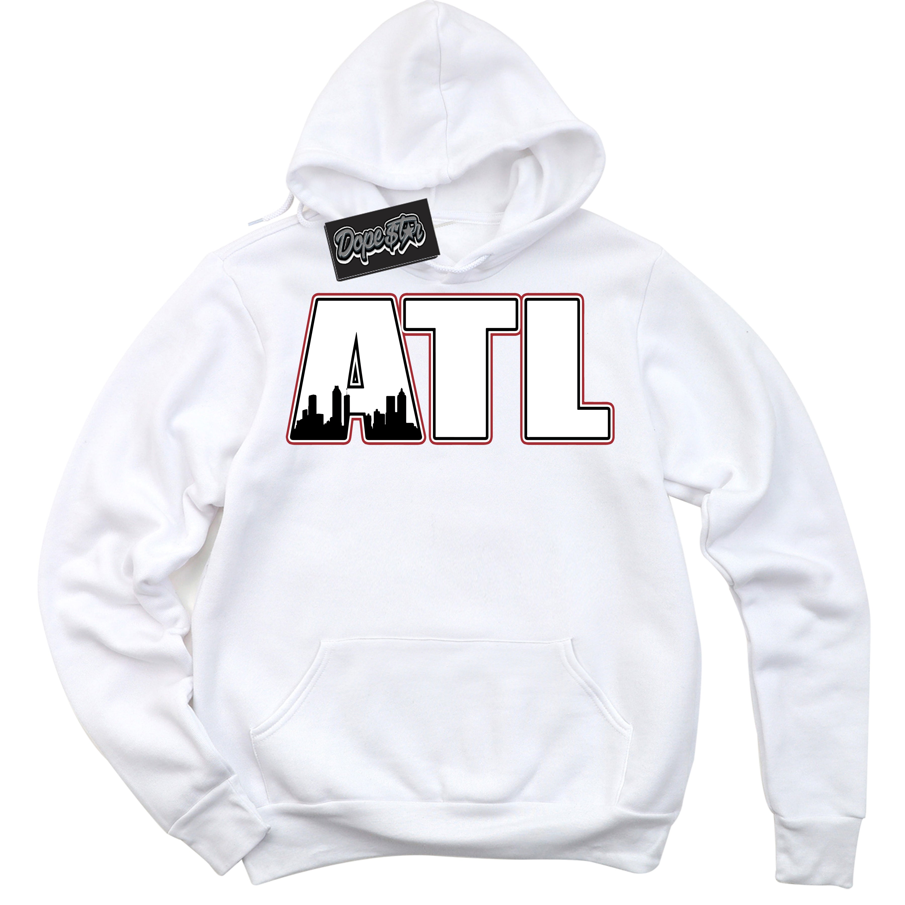 Cool White Hoodie with “ Atlanta ” design that Perfectly Matches Taxi Flip 12s Sneakers.