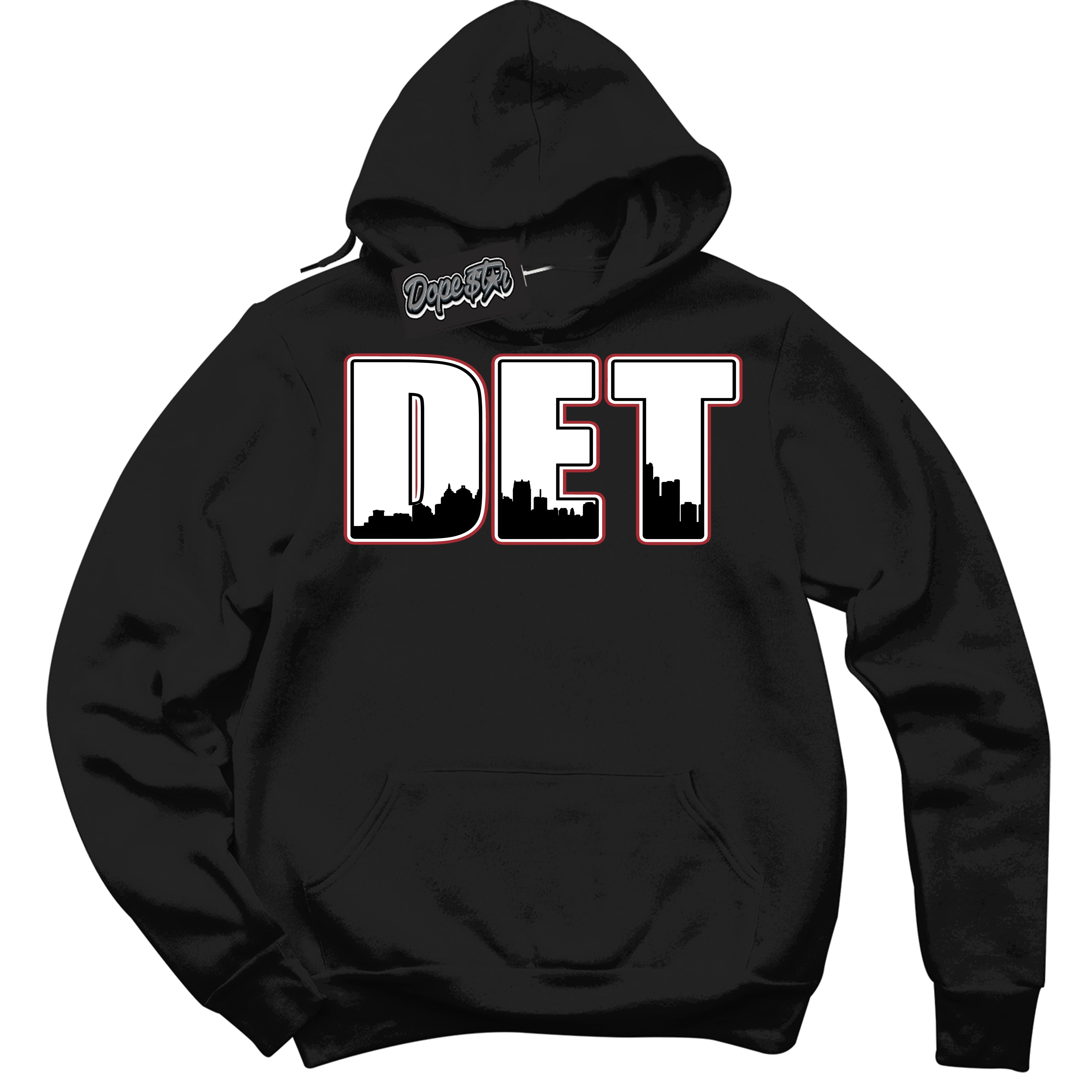 Cool Black Hoodie with “ Detroit ” design that Perfectly Matches Taxi Flip 12s Sneakers.