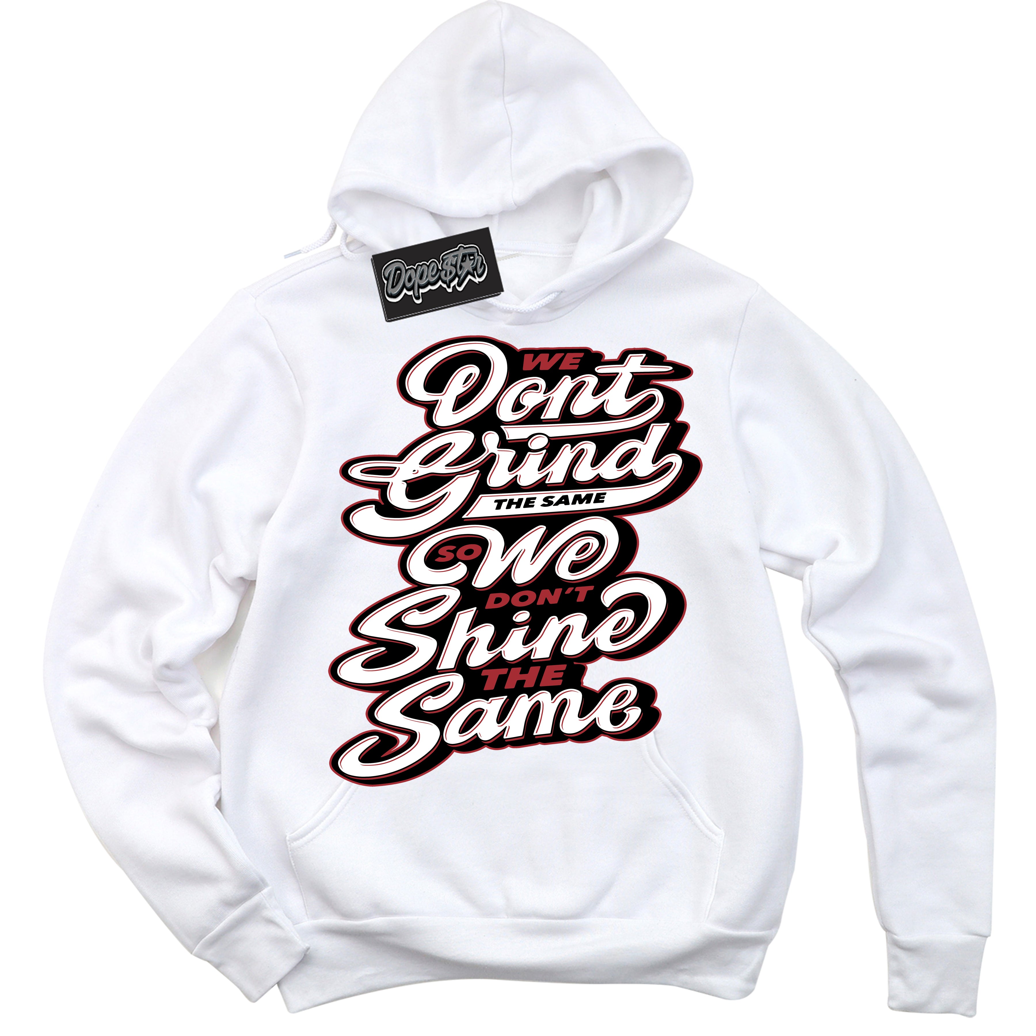 Cool White Hoodie with “ Grind Shine ” design that Perfectly Matches Taxi Flip 12s Sneakers.