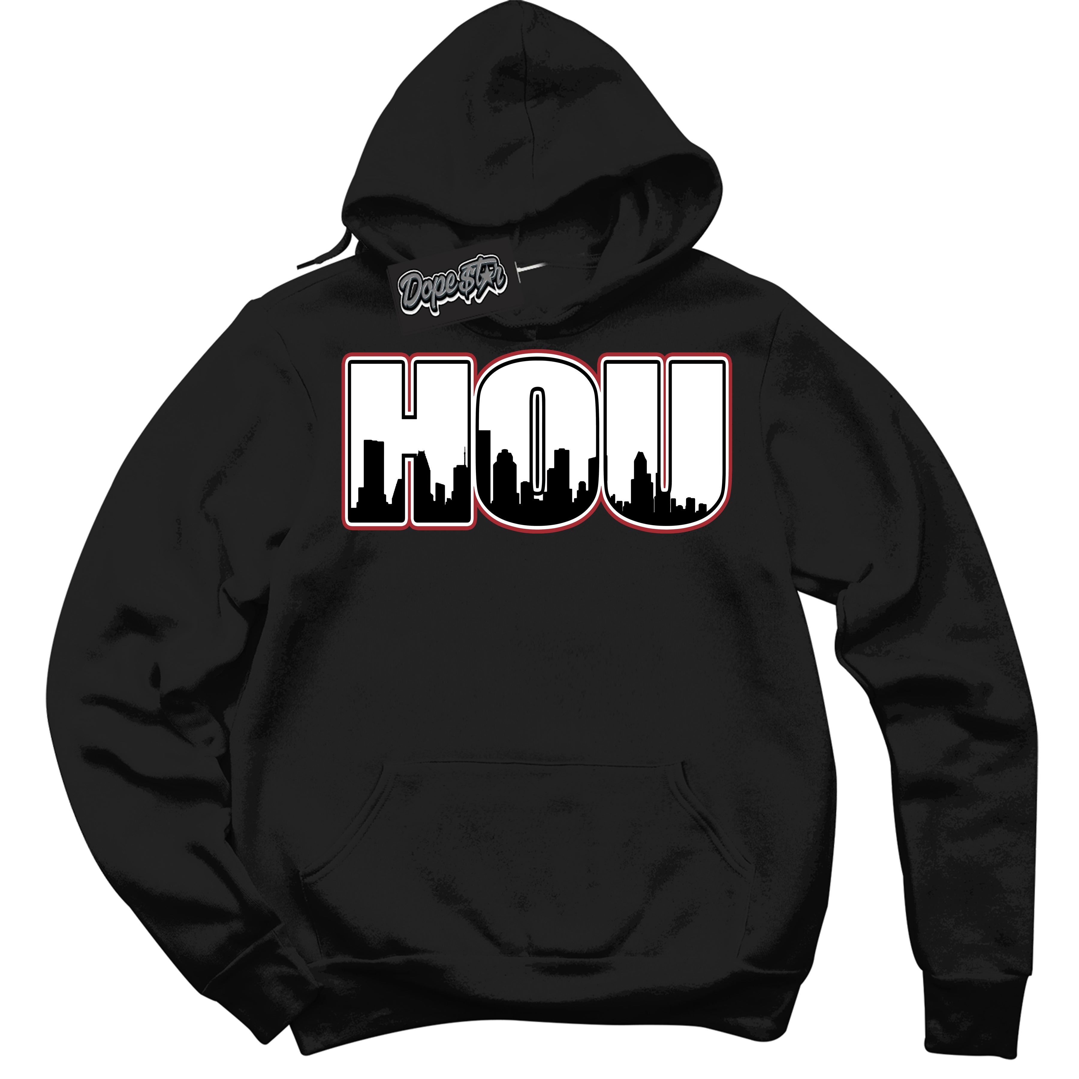 Cool Black Hoodie with “ Houston ” design that Perfectly Matches Taxi Flip 12s Sneakers.