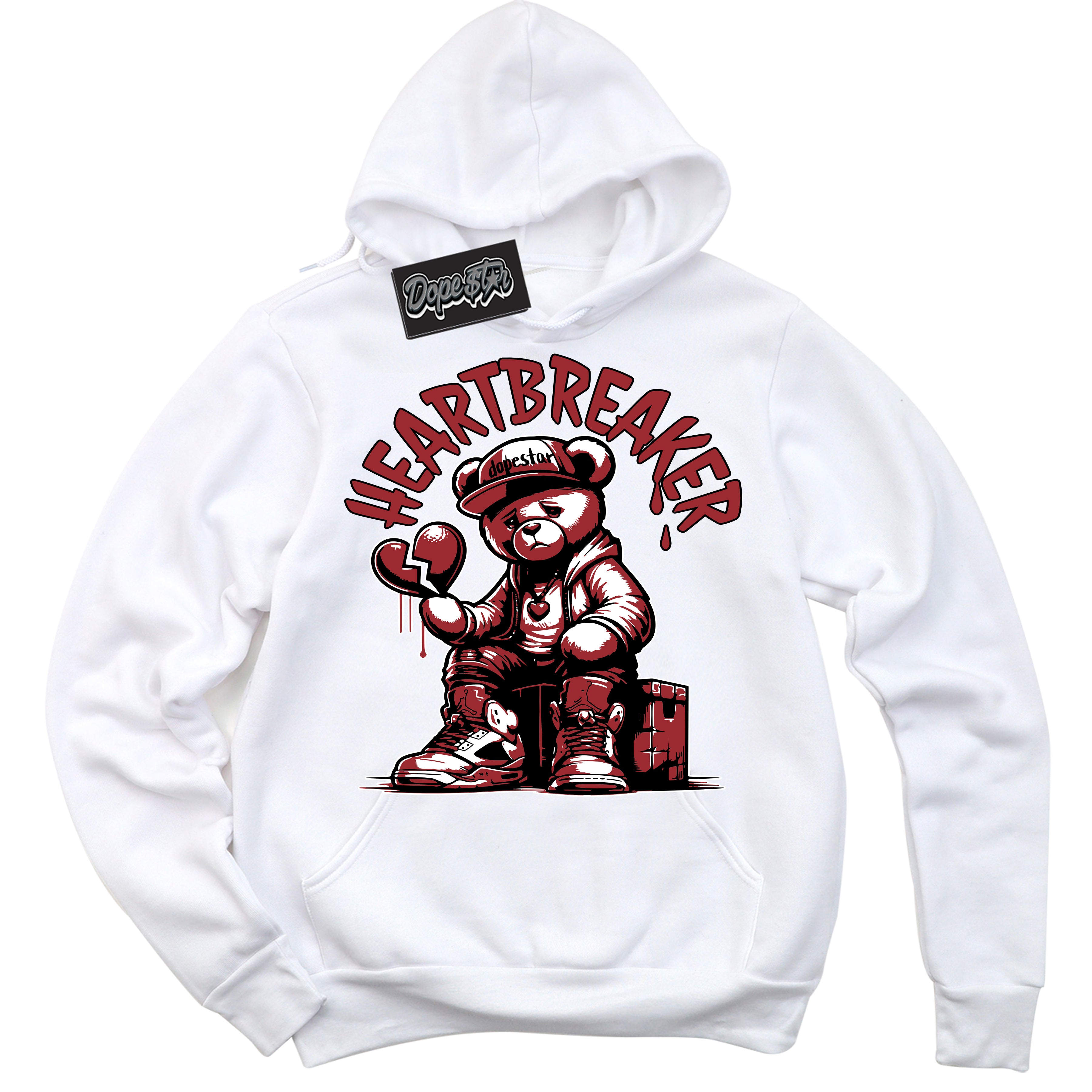 Cool White Hoodie with “ Heartbreaker Bear ” design that Perfectly Matches Taxi Flip 12s Sneakers.