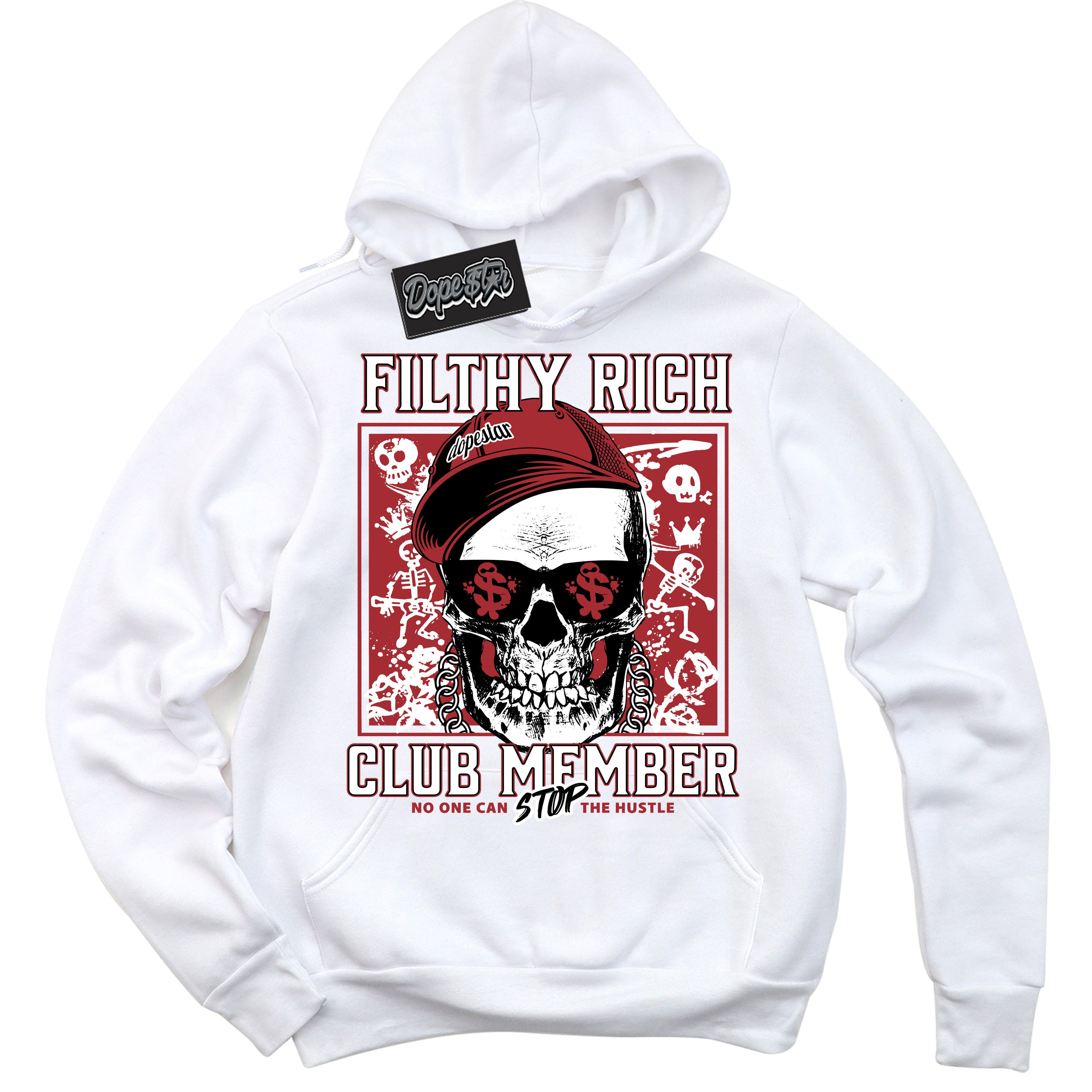 Cool White Hoodie with “ Filthy Rich ” design that Perfectly Matches Taxi Flip 12s Sneakers.