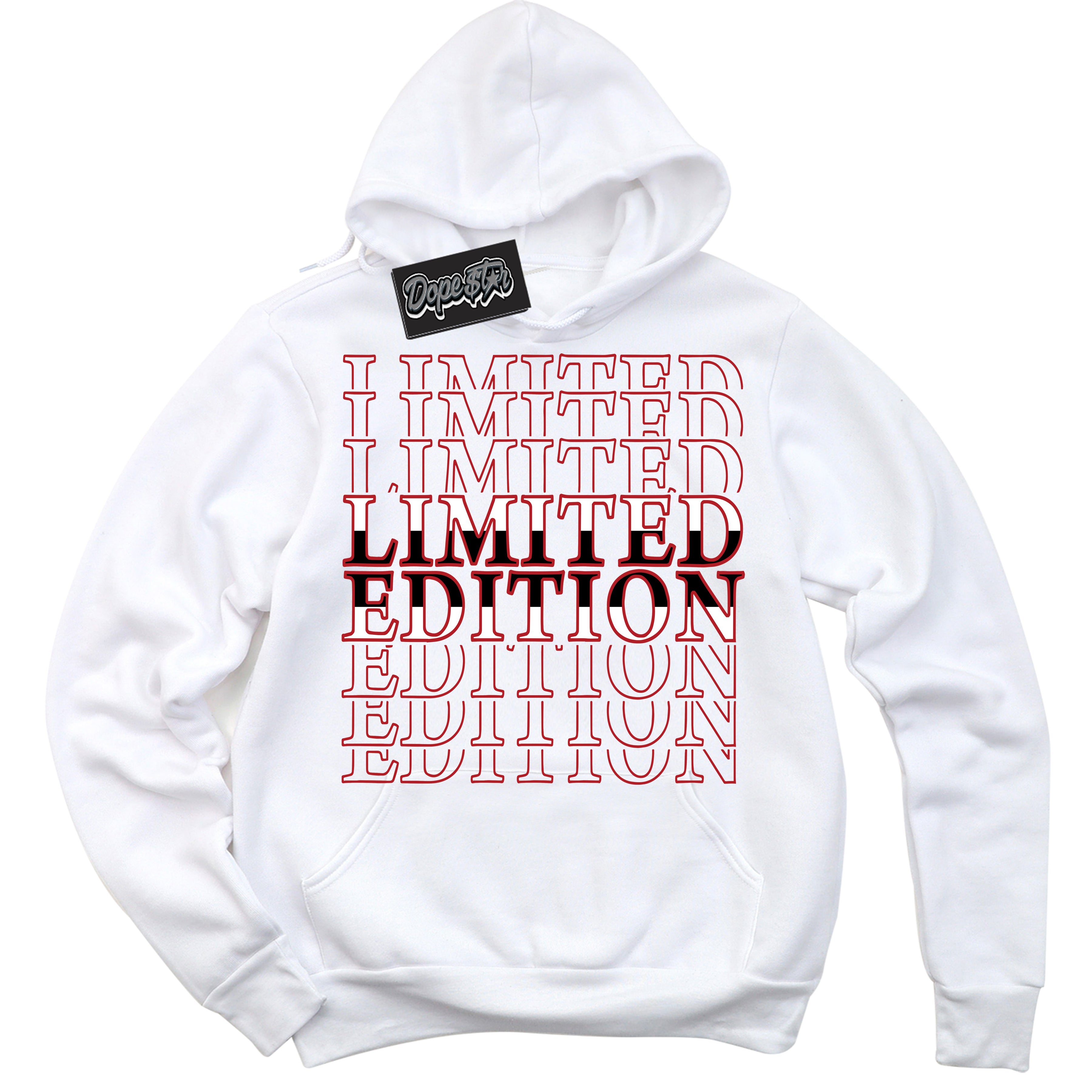 Cool White Hoodie with “ Limited Edition ” design that Perfectly Matches Taxi Flip 12s Sneakers.