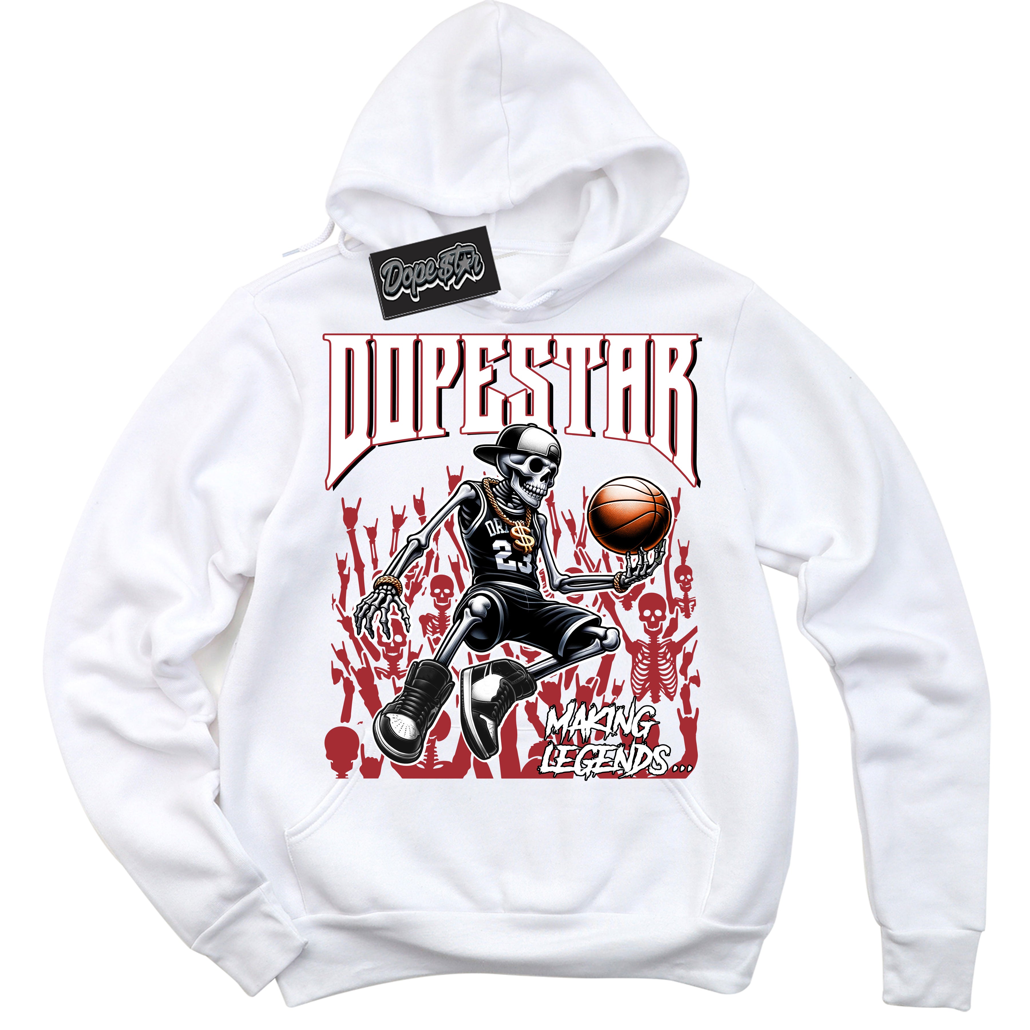 Cool White Hoodie with “ Making Legends ” design that Perfectly Matches Taxi Flip 12s Sneakers.