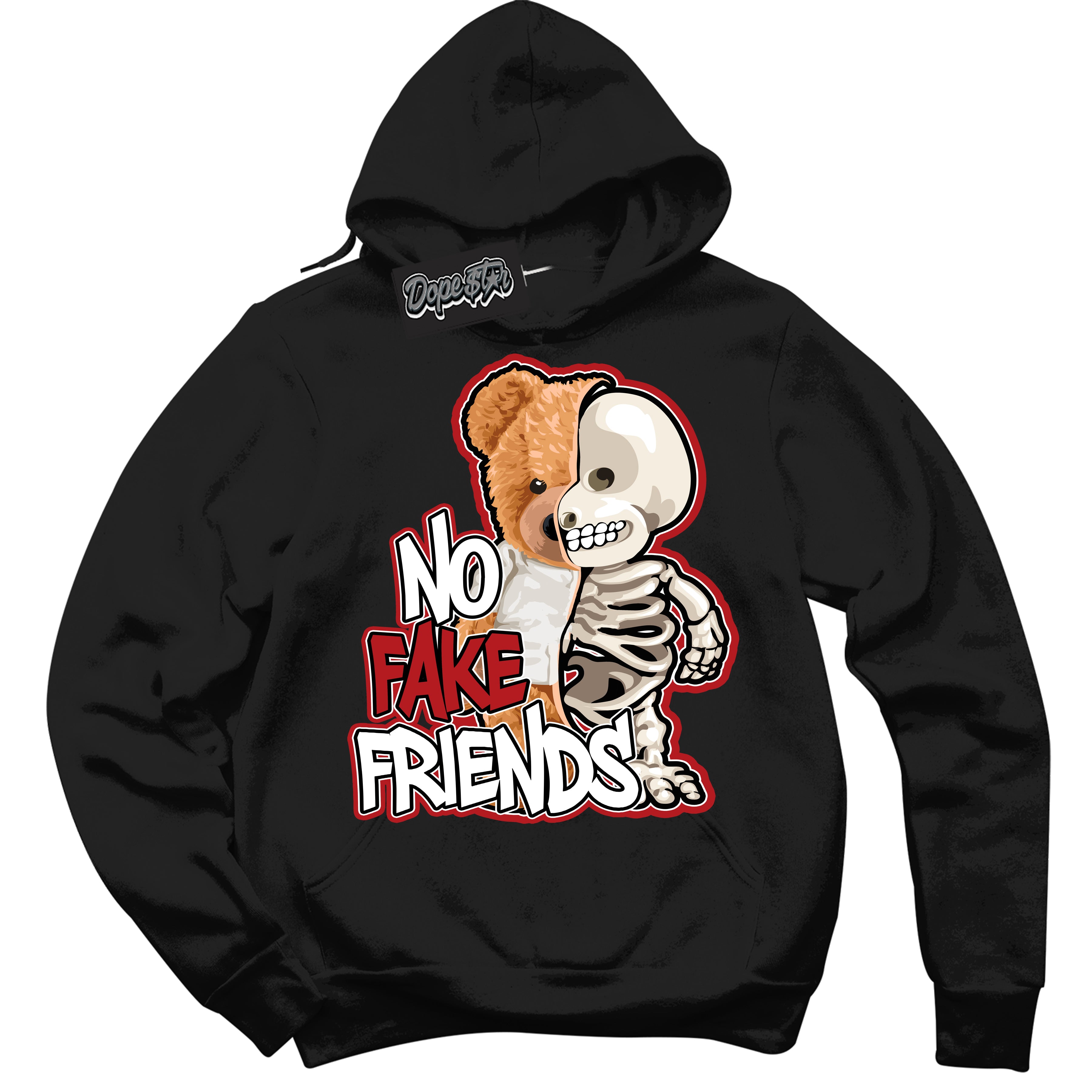 Cool Black Hoodie with “ No Fake Friends ” design that Perfectly Matches Taxi Flip 12s Sneakers.