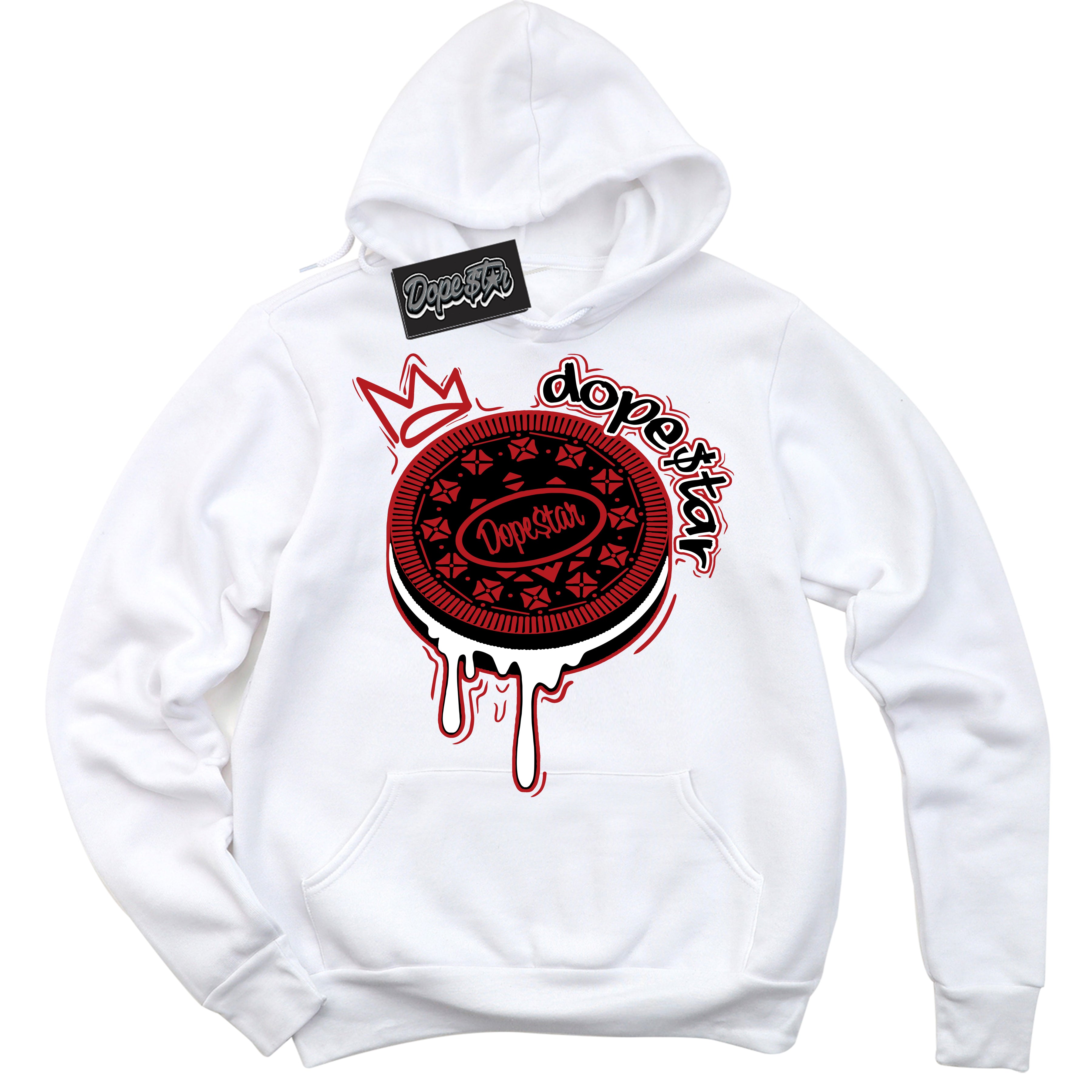 Cool White Hoodie with “ Oreo DS ” design that Perfectly Matches Taxi Flip 12s Sneakers.
