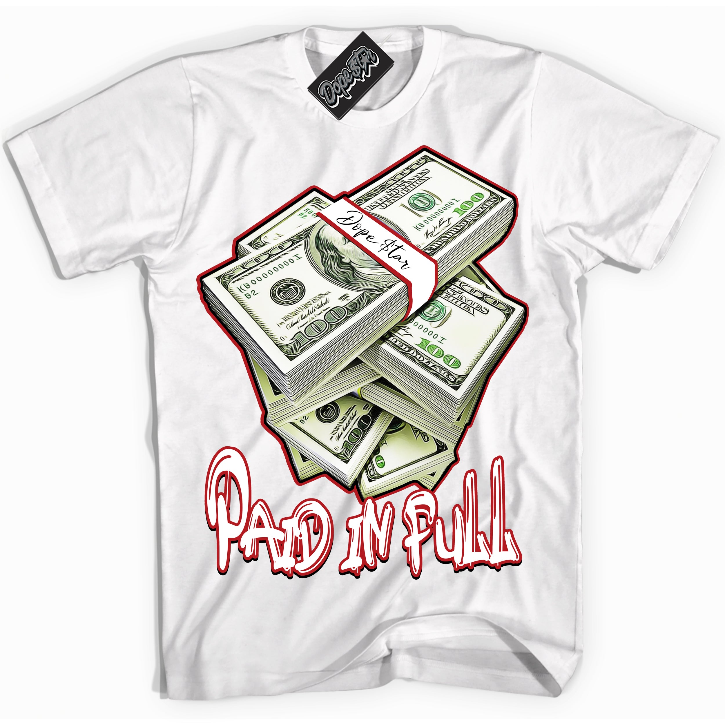 Cool White Shirt with “ Paid In Full” design that perfectly matches Taxi Flip 12s Sneakers.
