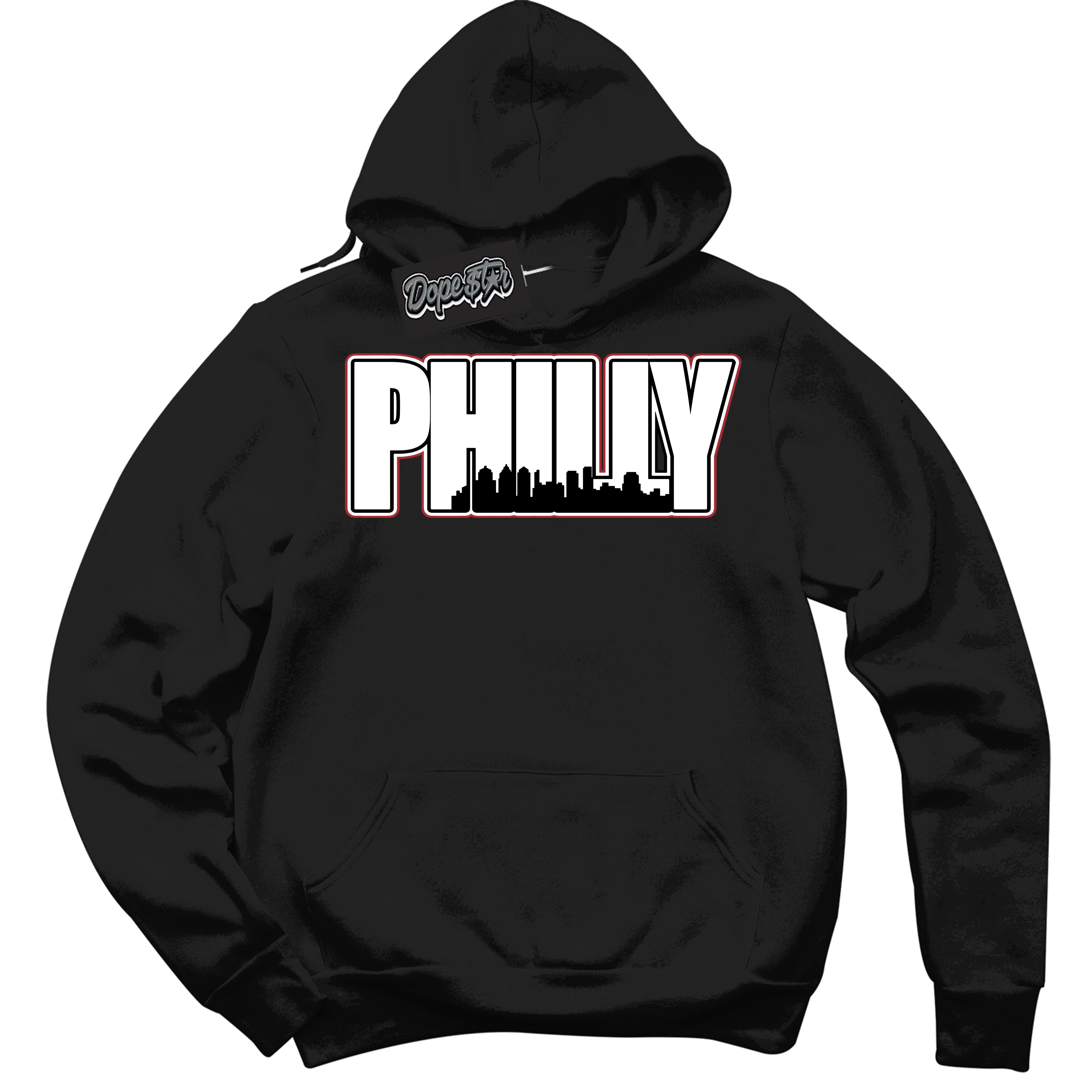 Cool Black Hoodie with “ Philly ” design that Perfectly Matches Taxi Flip 12s Sneakers.