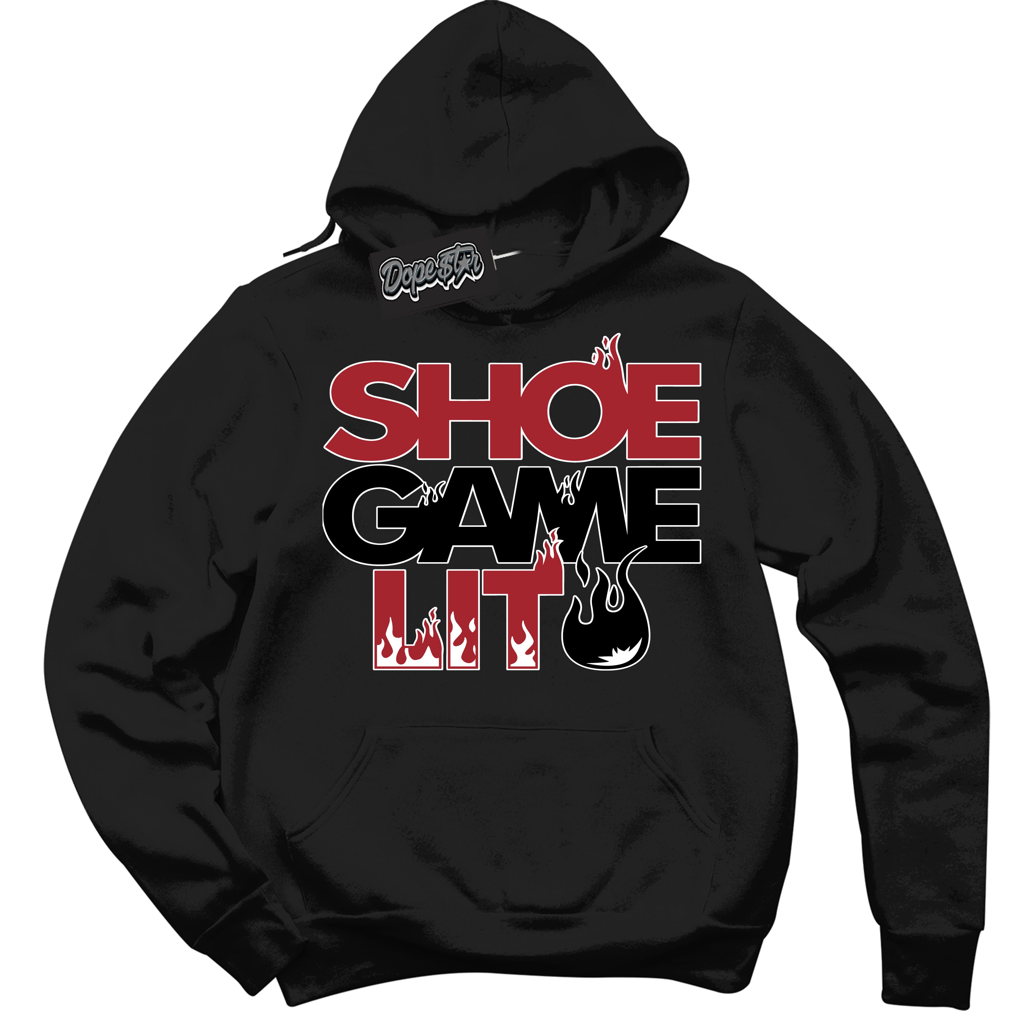 Cool Black Hoodie with “ Shoe Game Lit ” design that Perfectly Matches Taxi Flip 12s Sneakers.