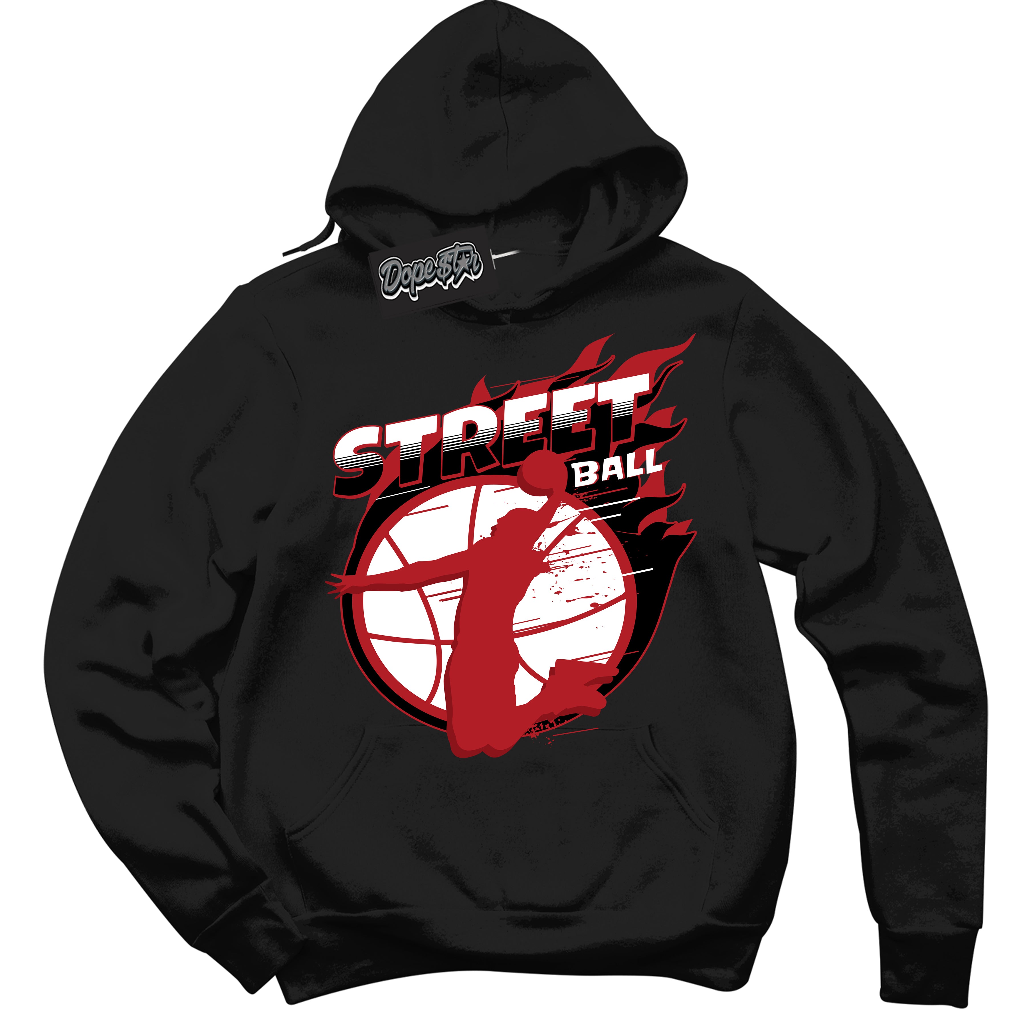 Cool Black Hoodie with “ Street Ball ” design that Perfectly Matches Taxi Flip 12s Sneakers.