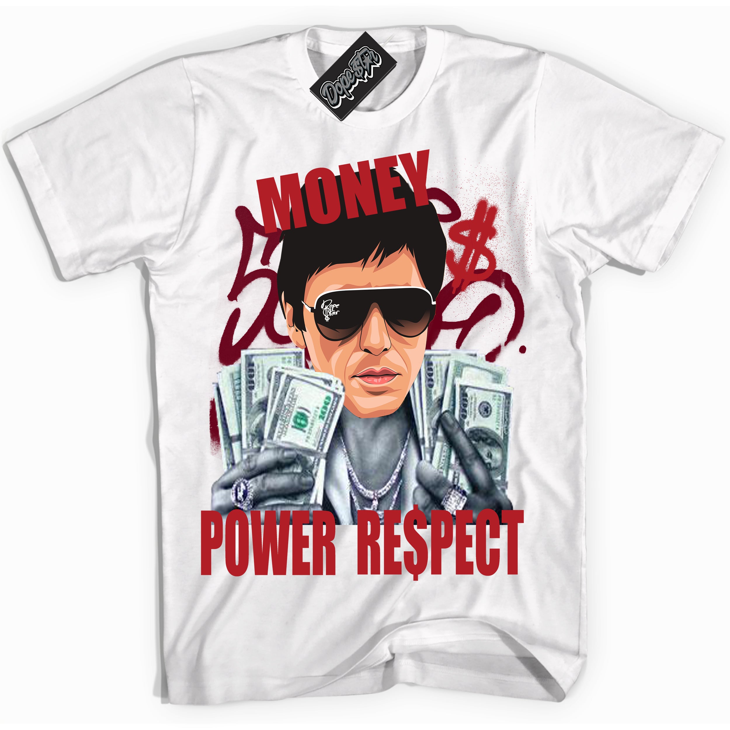 Cool White Shirt with “ Tony Montana” design that perfectly matches Taxi Flip 12s Sneakers.