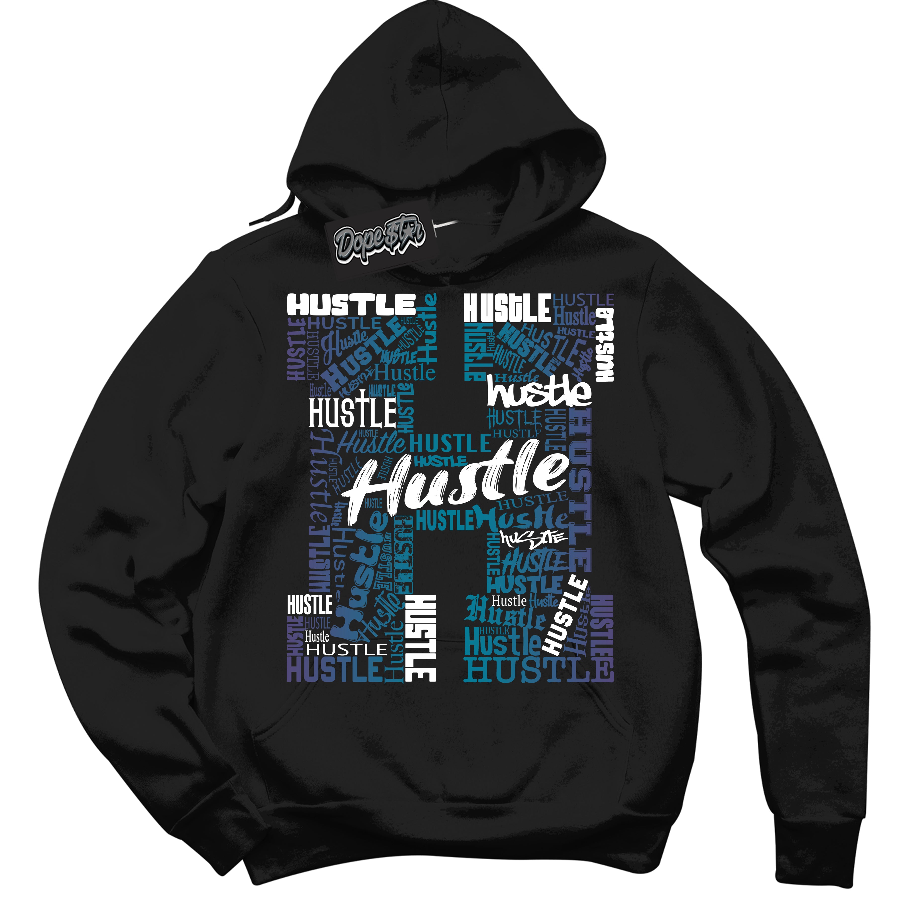 Cool Black Hoodie with “ Hustle H ” design that Perfectly Matches Love Letter 14s Sneakers.