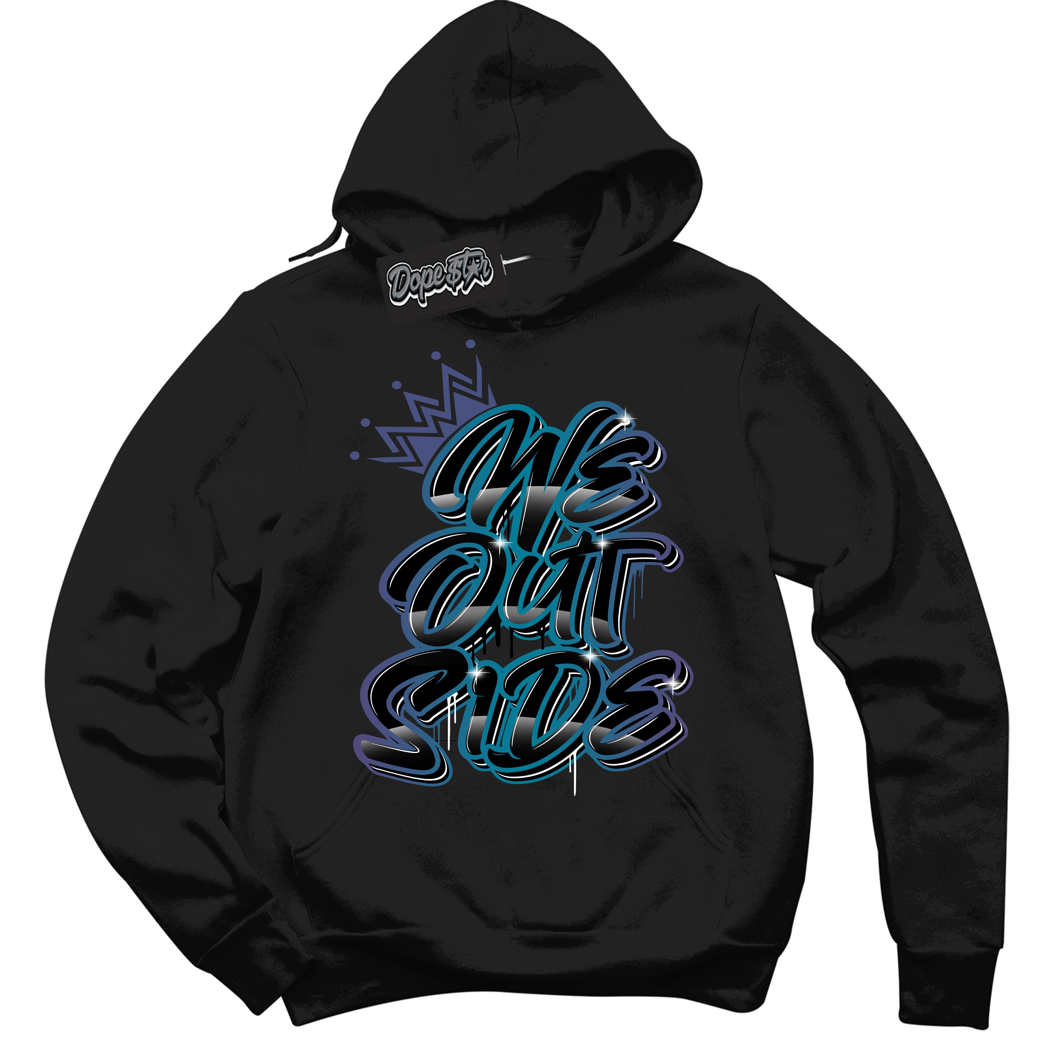 Cool Black Hoodie with “ We Outside ” design that Perfectly Matches Love Letter 14s Sneakers.