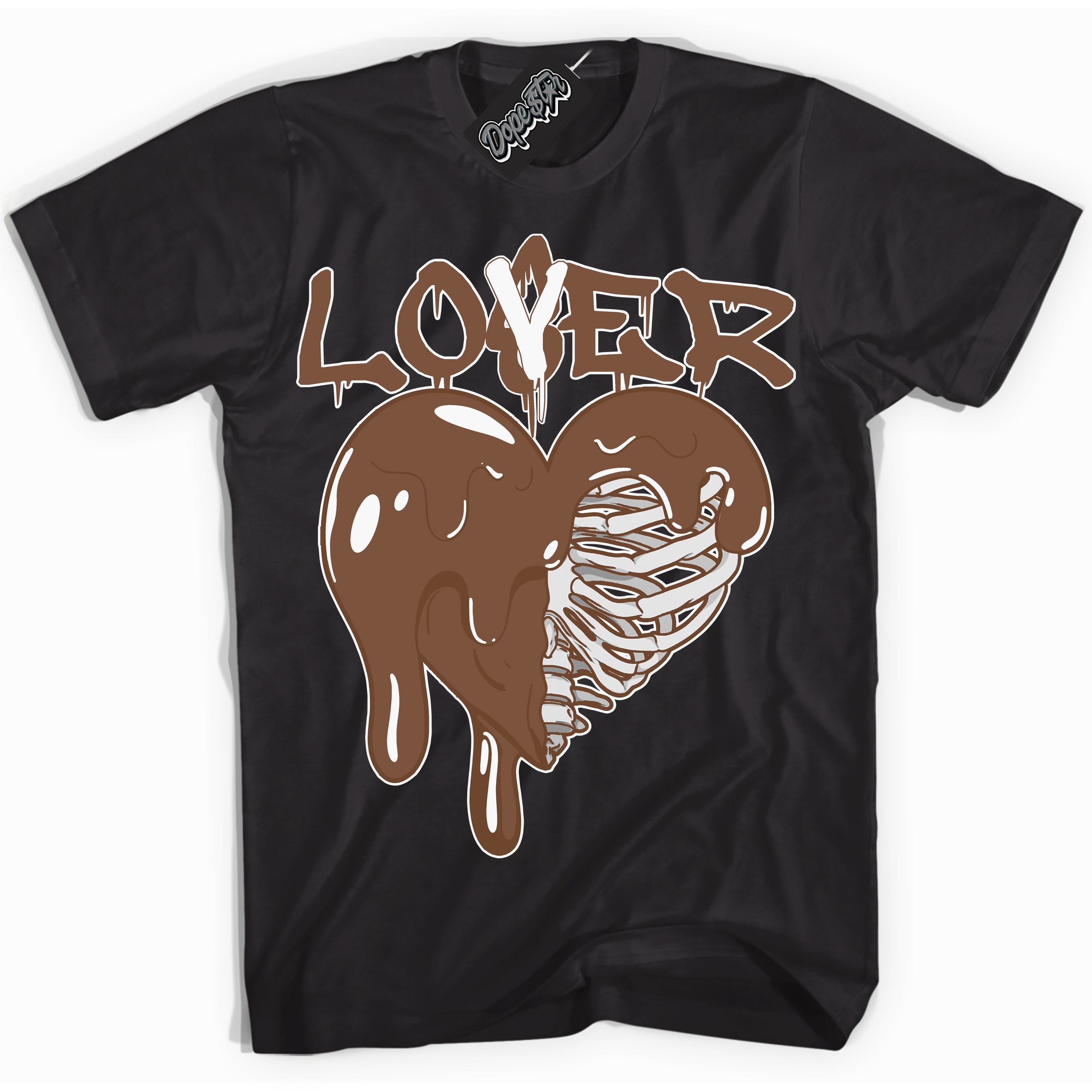 AJ1 Low Archaeo Brown White 'Lover Loser' Shirt - Black Streetwear Mockup | Sneakerhead T-shirt Matching Archaeo Brown White AJ1 Lows| Limited Edition Jordan 1 Low Archaeo Brown White Shirt for Men & Women | Drip with Your Archaeo Brown White 1s Kicks | Sneakerhead Fashion Must-Have.