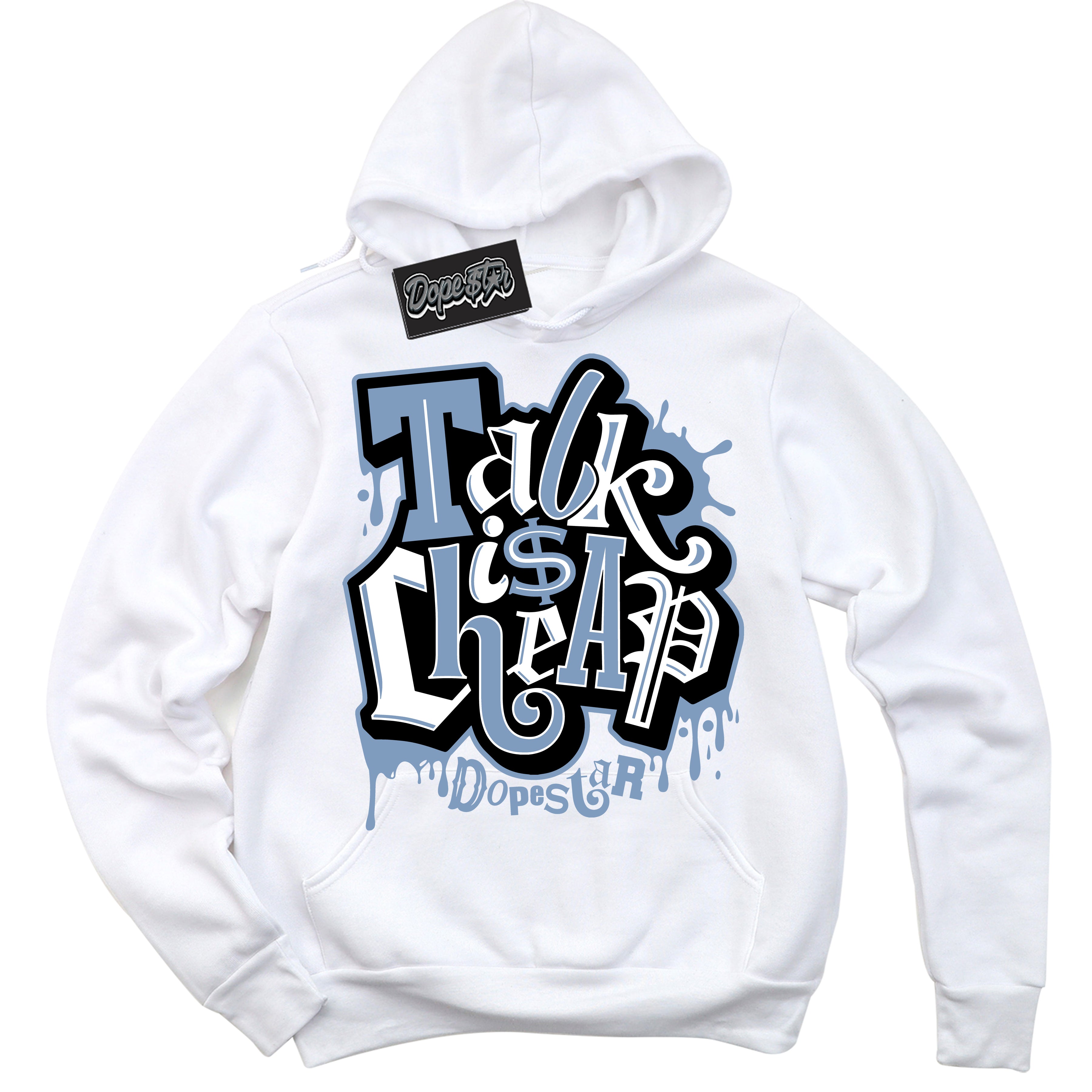 Cool White Hoodie with “ Talk Is Cheap ” design that Perfectly Matches Concord 1s Sneakers.