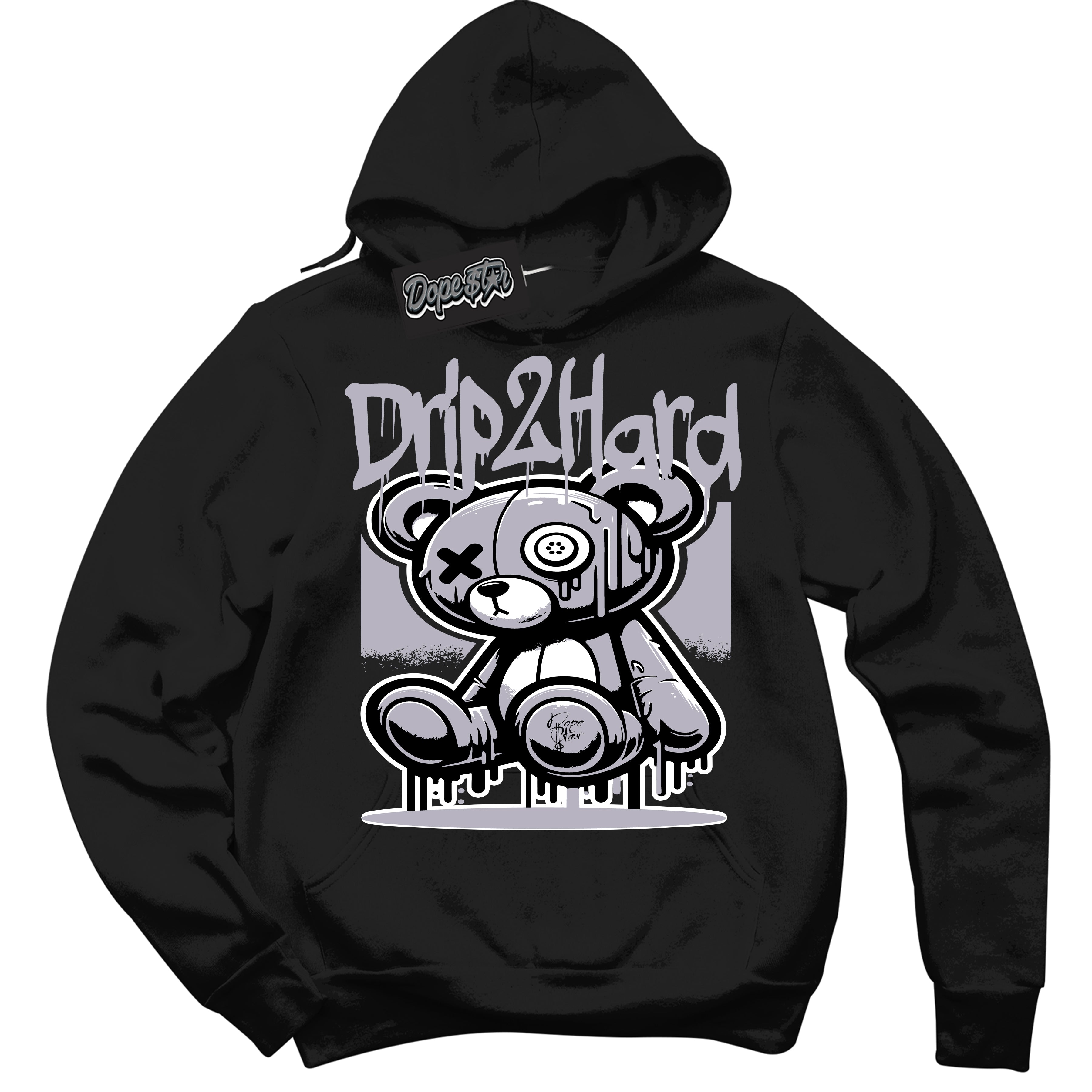 Cool Black Hoodie with “ Drip 2 Hard ” design that Perfectly Matches OG Barons 1s Jordans.
