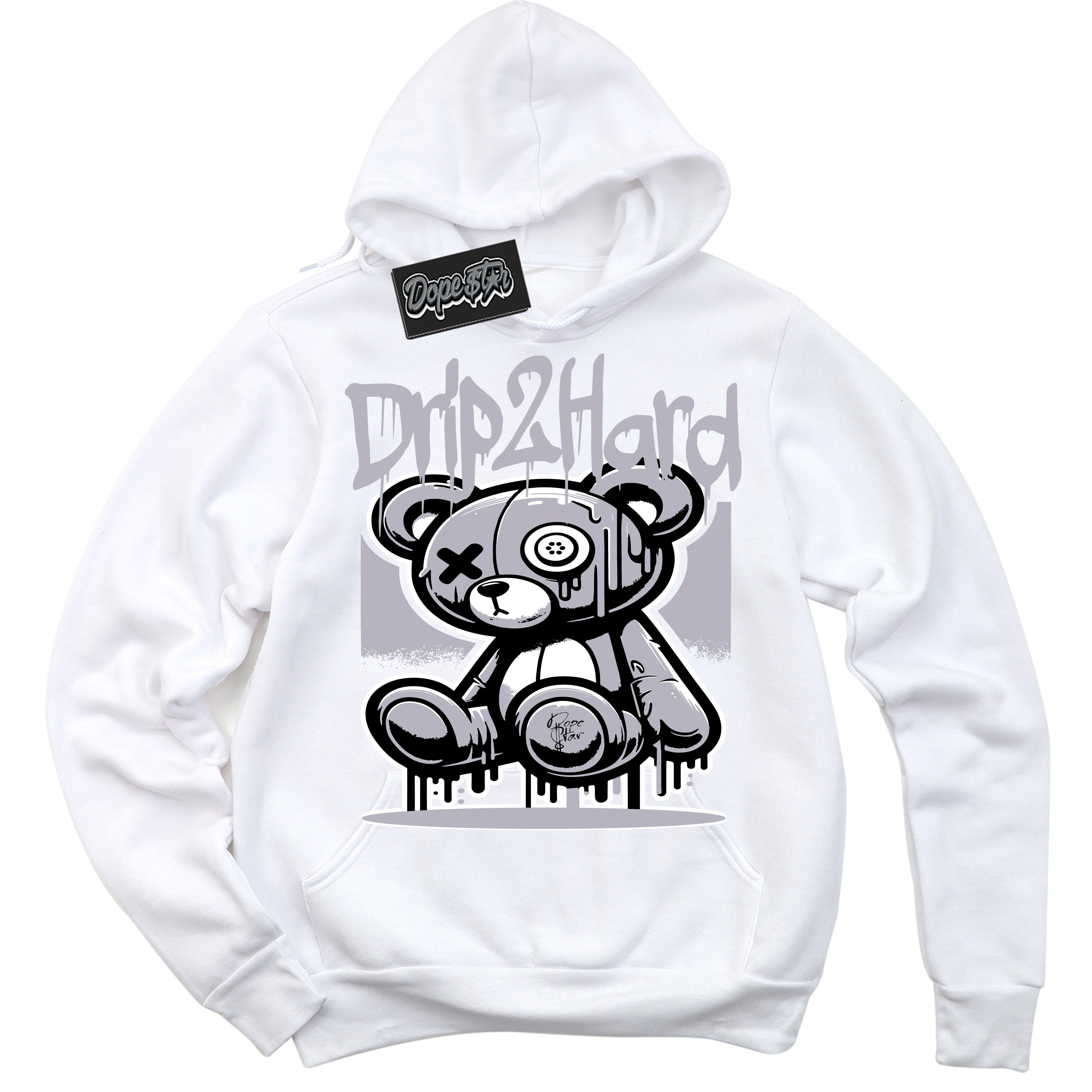 Cool White Hoodie with “ Drip 2 Hard ” design that Perfectly Matches OG Barons 1s Jordans.