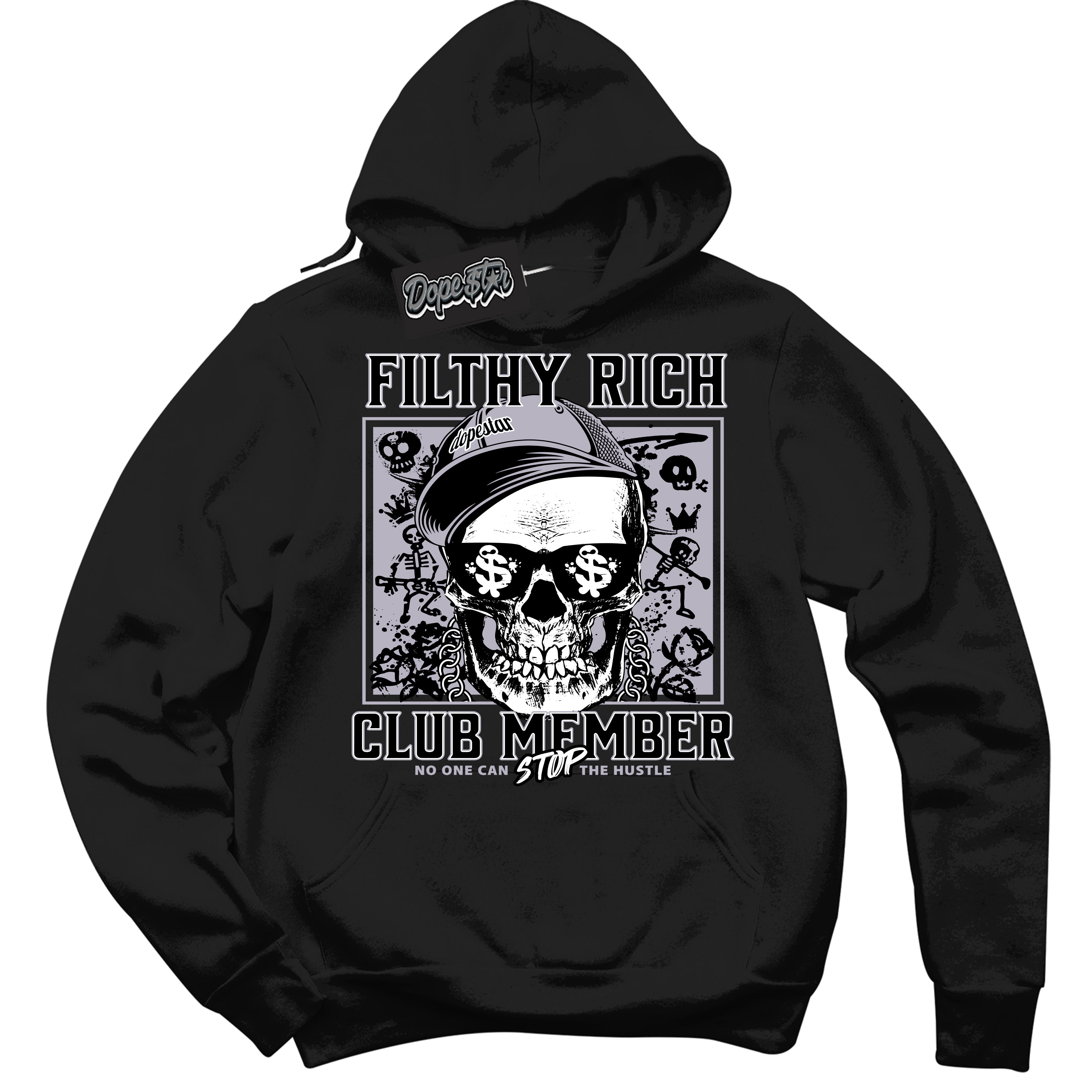Cool Black Hoodie with “ Filthy Rich ” design that Perfectly Matches OG Barons 1s Jordans.