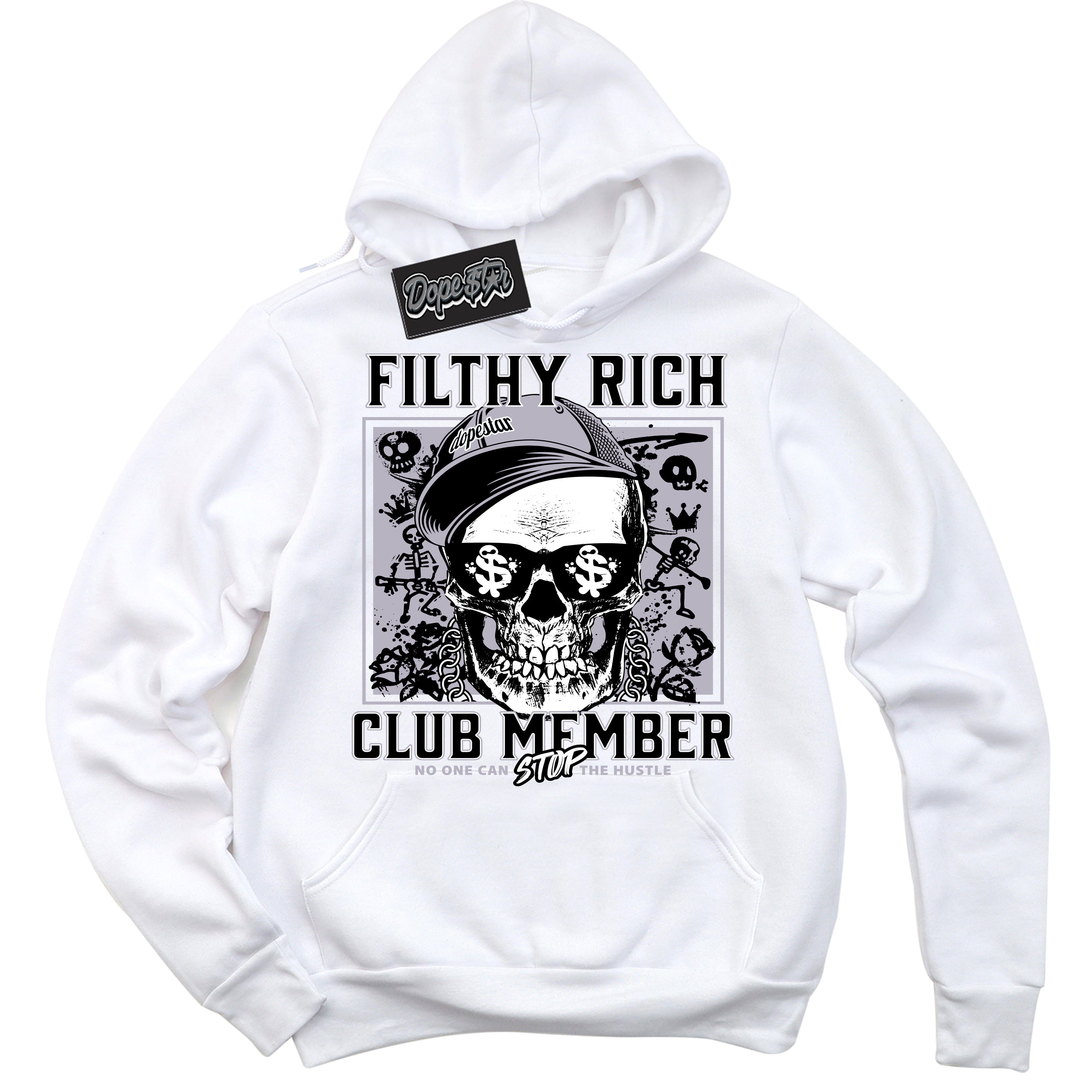 Cool White Hoodie with “ Filthy Rich ” design that Perfectly Matches OG Barons 1s Jordans.