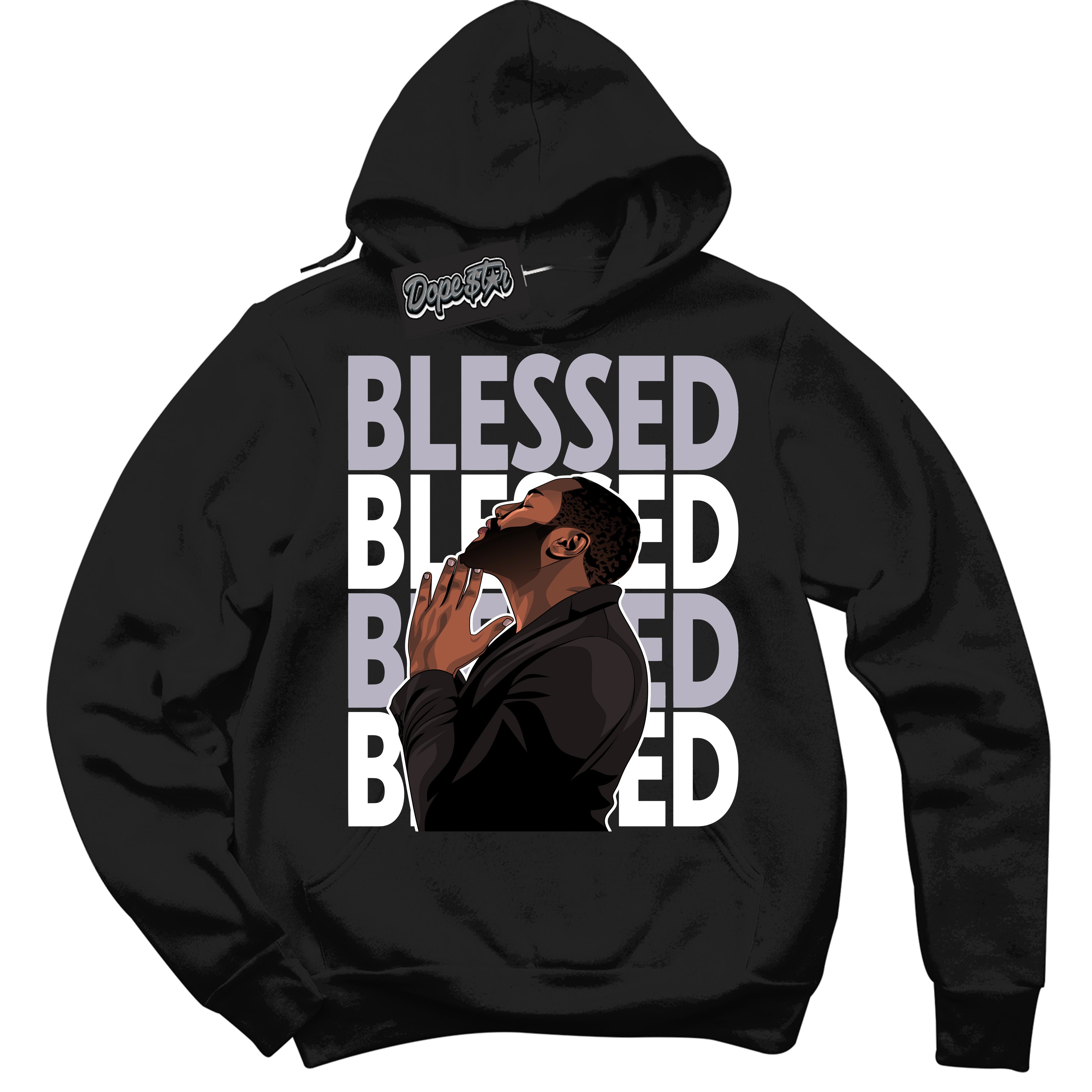 Cool Black Hoodie with “ God Blessed ” design that Perfectly Matches OG Barons 1s Jordans.