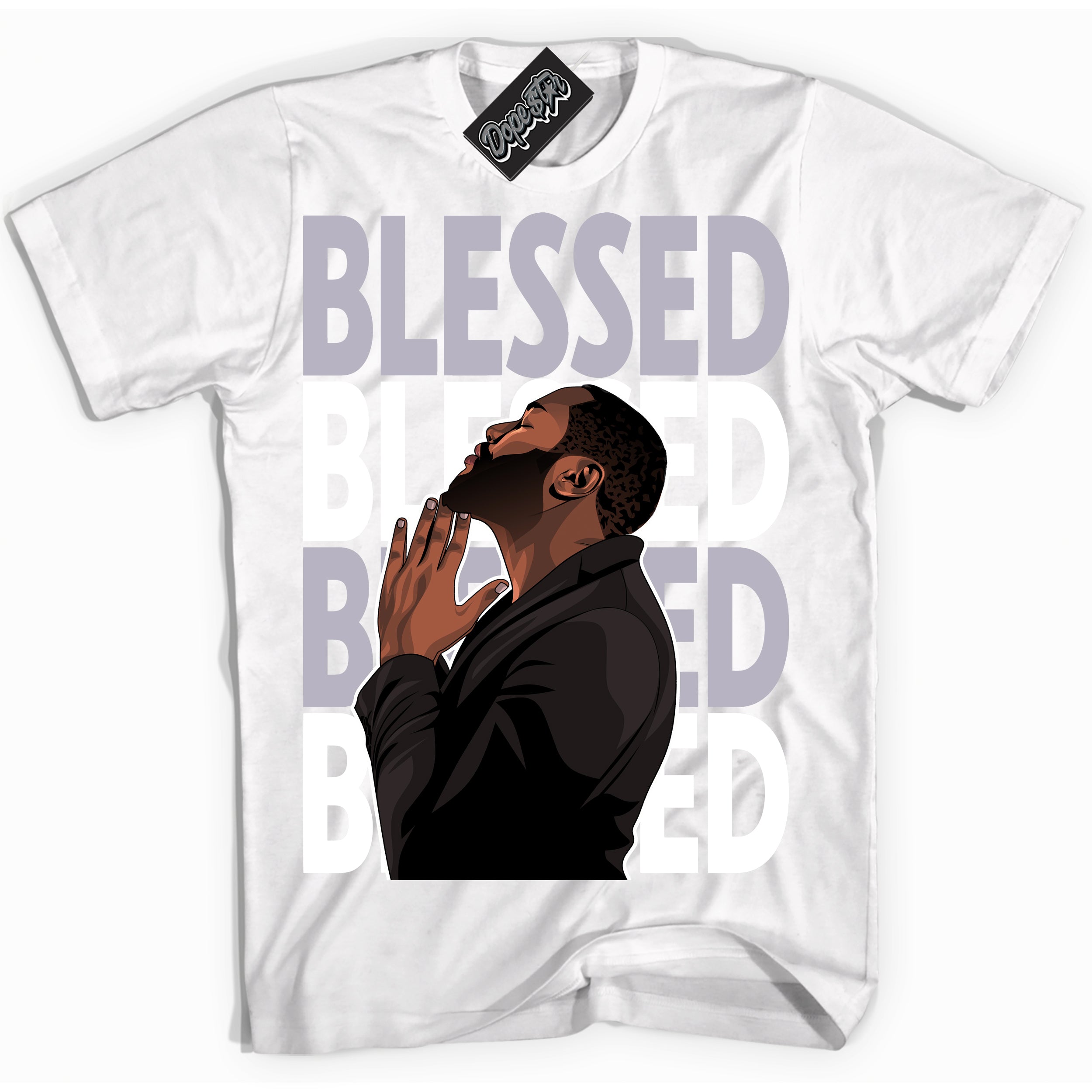 Cool White Shirt with “ God Blessed ” design that perfectly matches OG Barons 1s Jordans.
