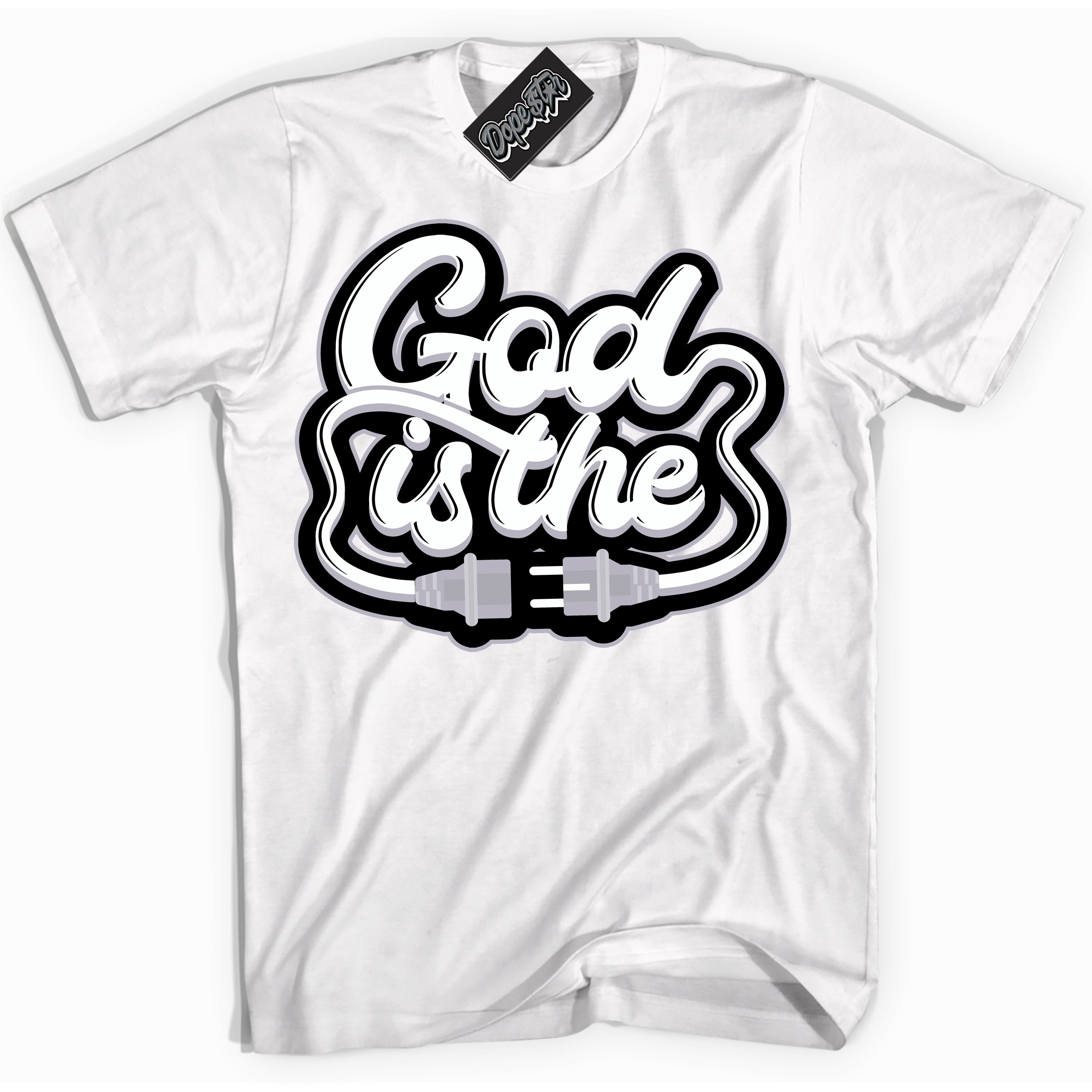 Cool White Shirt with “ God Is the ” design that perfectly matches OG Barons 1s Jordans.