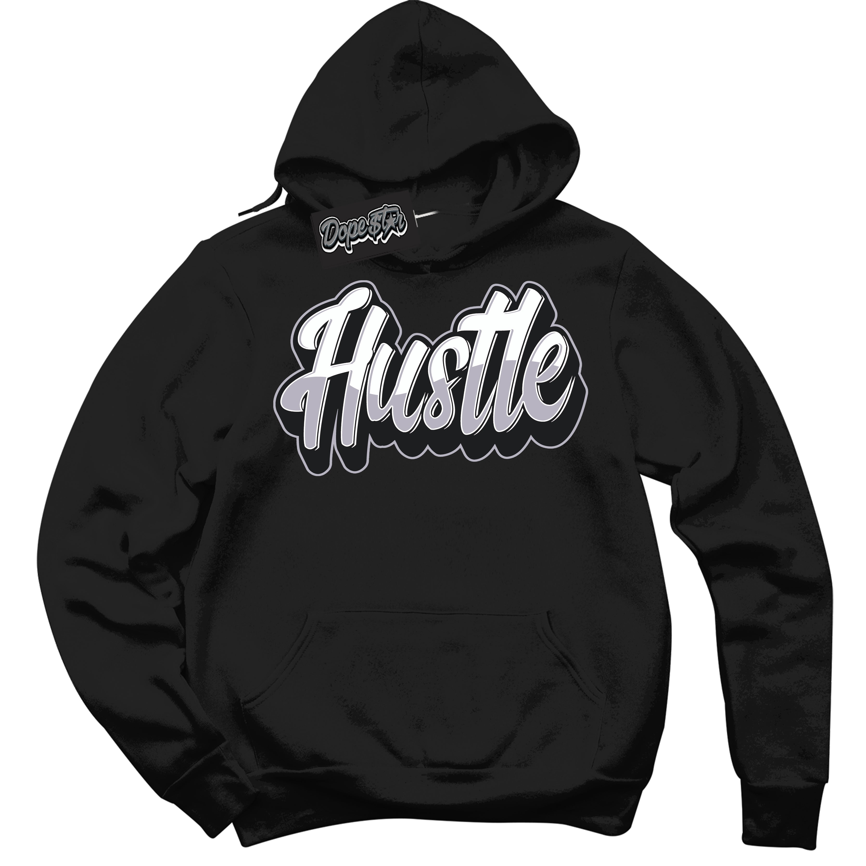 Cool Black Hoodie with “ Hustle ” design that Perfectly Matches OG Barons 1s Jordans.