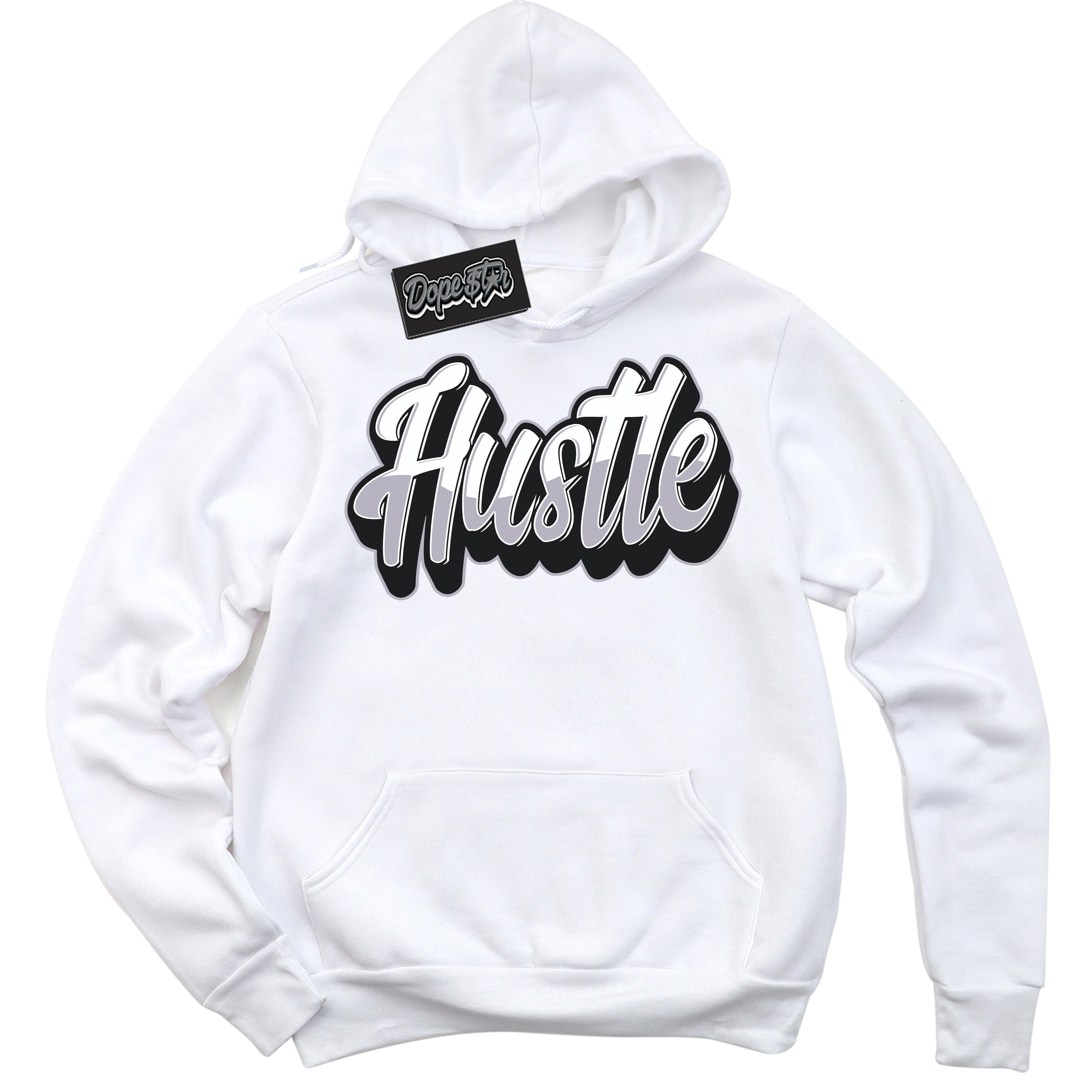 Cool White Hoodie with “ Hustle ” design that Perfectly Matches OG Barons 1s Jordans.