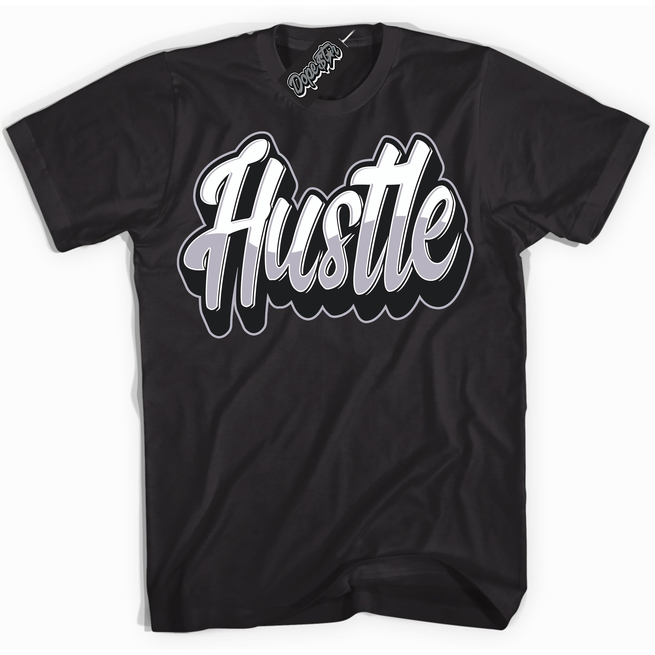 Cool Black Shirt with “ Hustle ” design that perfectly matches OG Barons 1s Jordans.